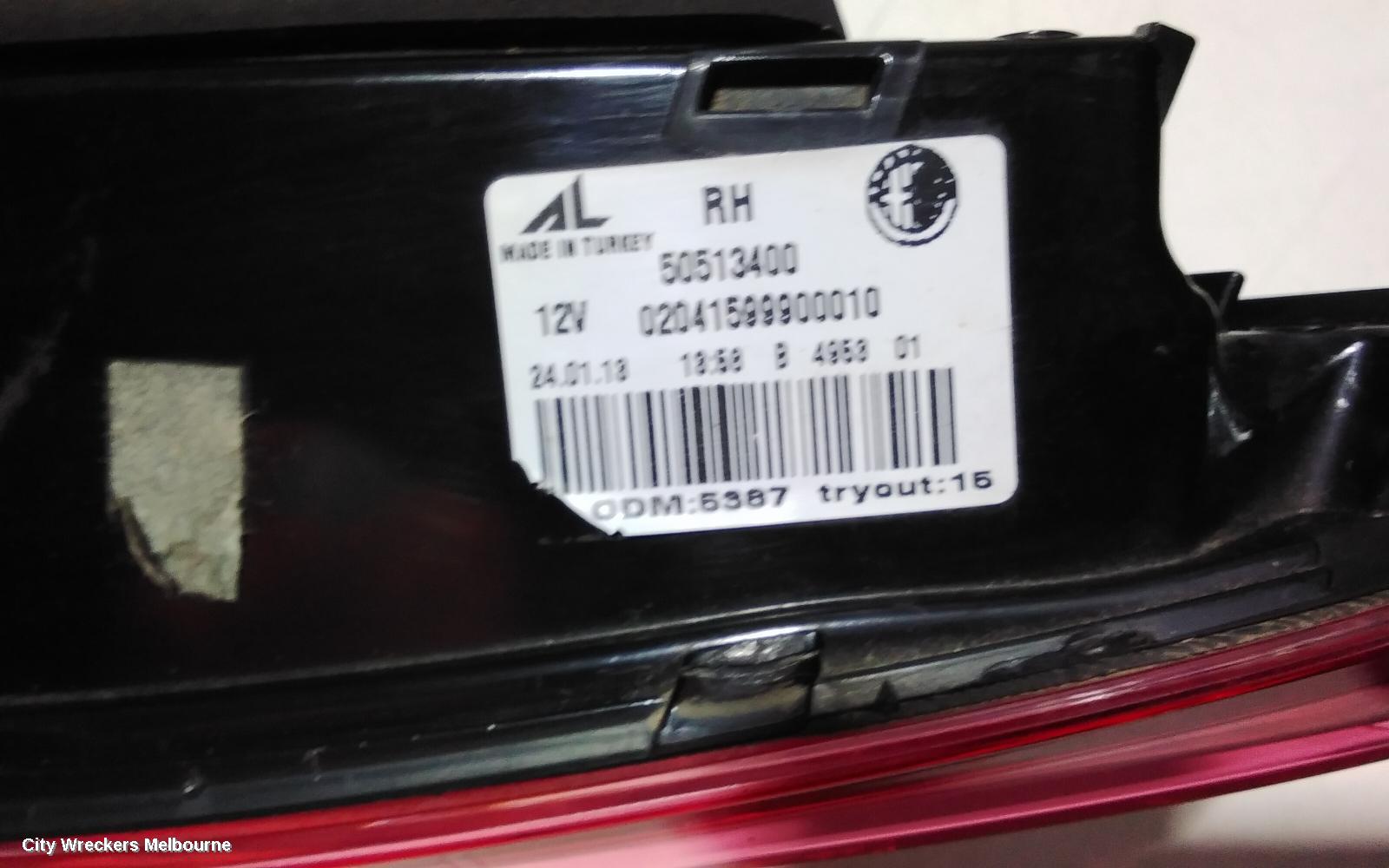 ALFA ROMEO GIULIETTA REAR GARNISH, RH SIDE, 940 SERIES, 06/2011 ONWARDS