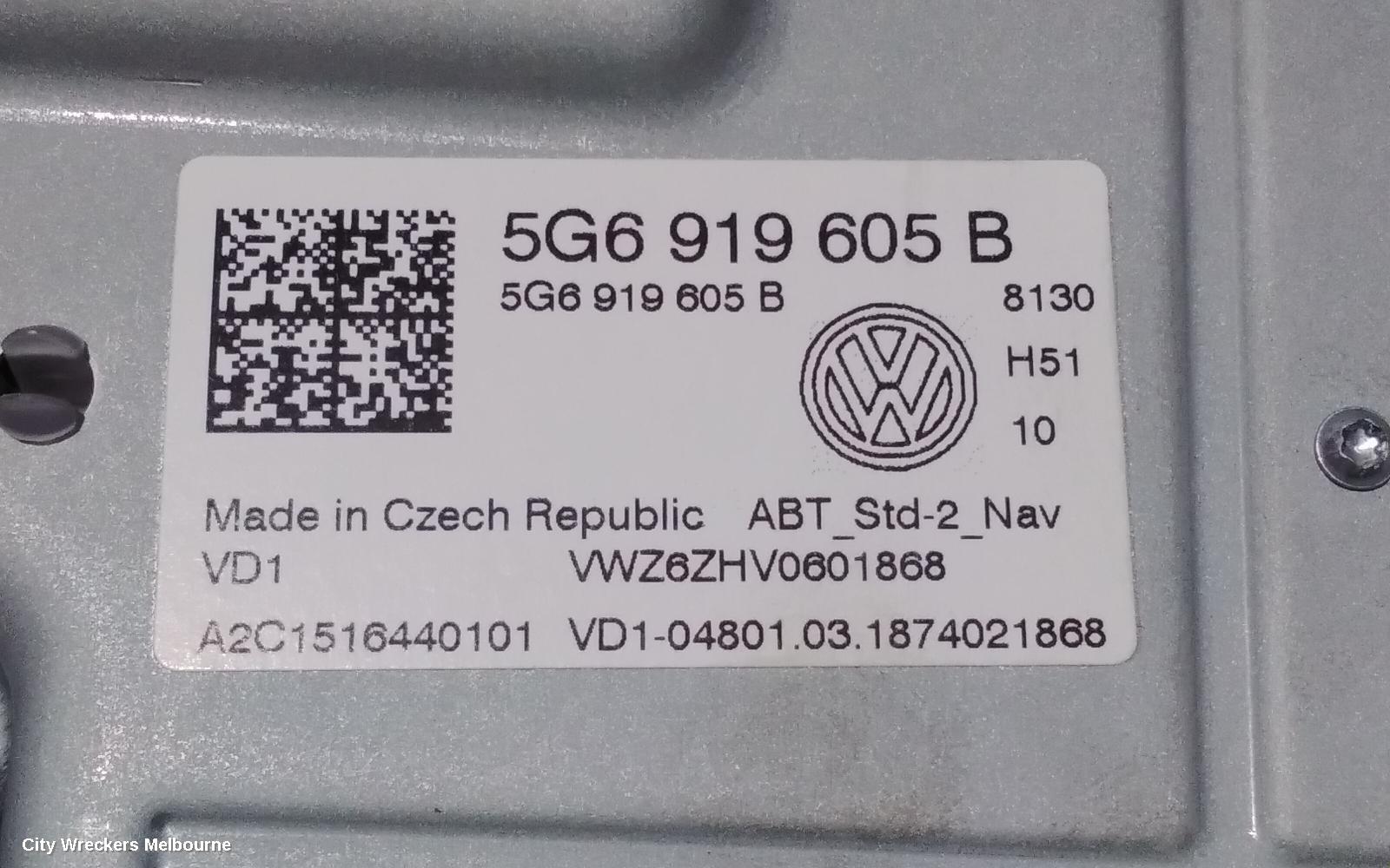 VOLKSWAGEN TIGUAN RADIO/CD/DVD/SAT/TV, DISPLAY UNIT, DISCOVER MEDIA 8IN, SAT NAV TYPE, 5NA, 06/2016 - 05/2021