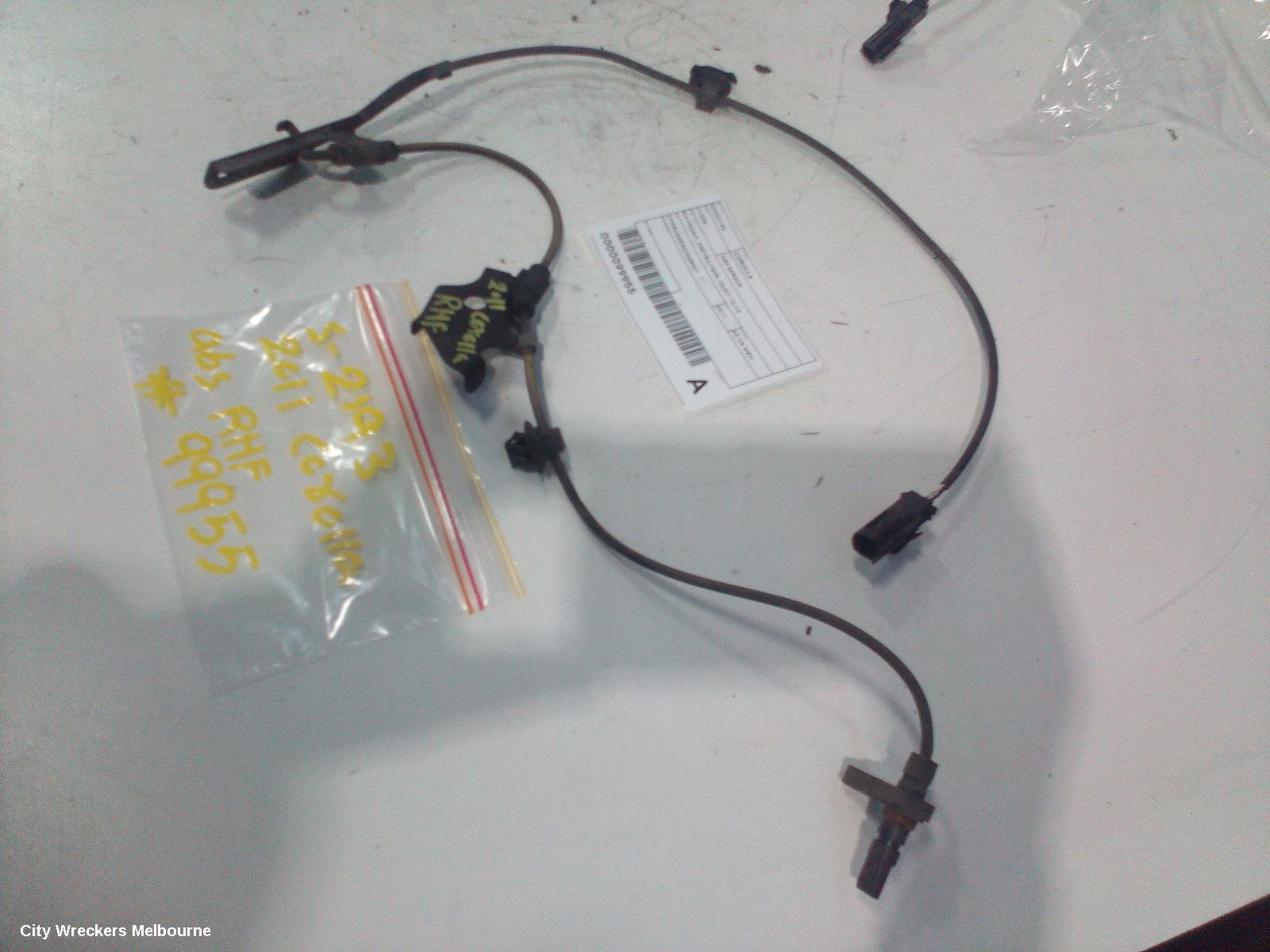 TOYOTA COROLLA ABS SENSOR, RH FRONT, ZRE152/20153R, 03/2007 - 10/2013
