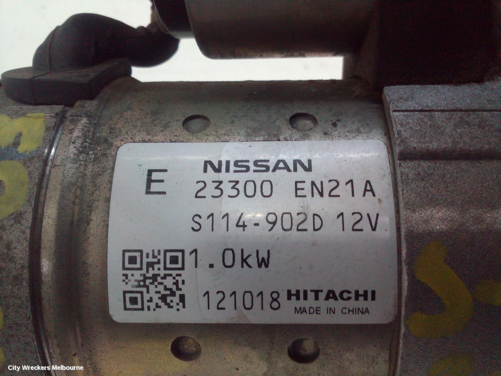 NISSAN PULSAR STARTER, PETROL, 1.8, MRA8DE, B17/C12, 12/2012 - 12/2017