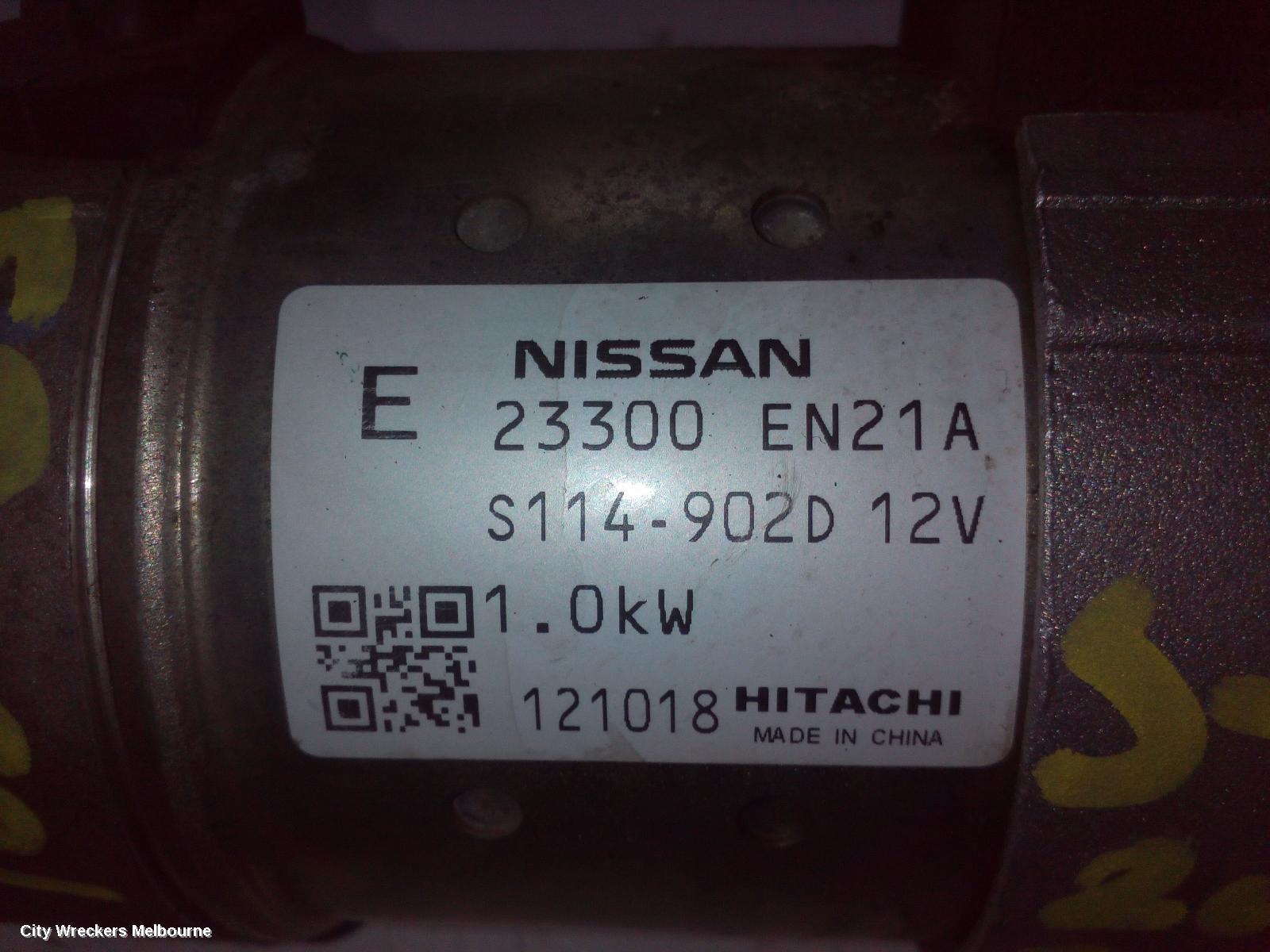 NISSAN PULSAR STARTER, PETROL, 1.8, MRA8DE, B17/C12, 12/2012 - 12/2017