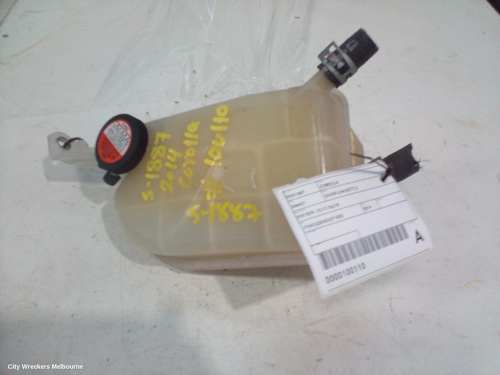TOYOTA COROLLA OVERFLOW BOTTLE, ZRE182R, 10/2012 - 06/2018