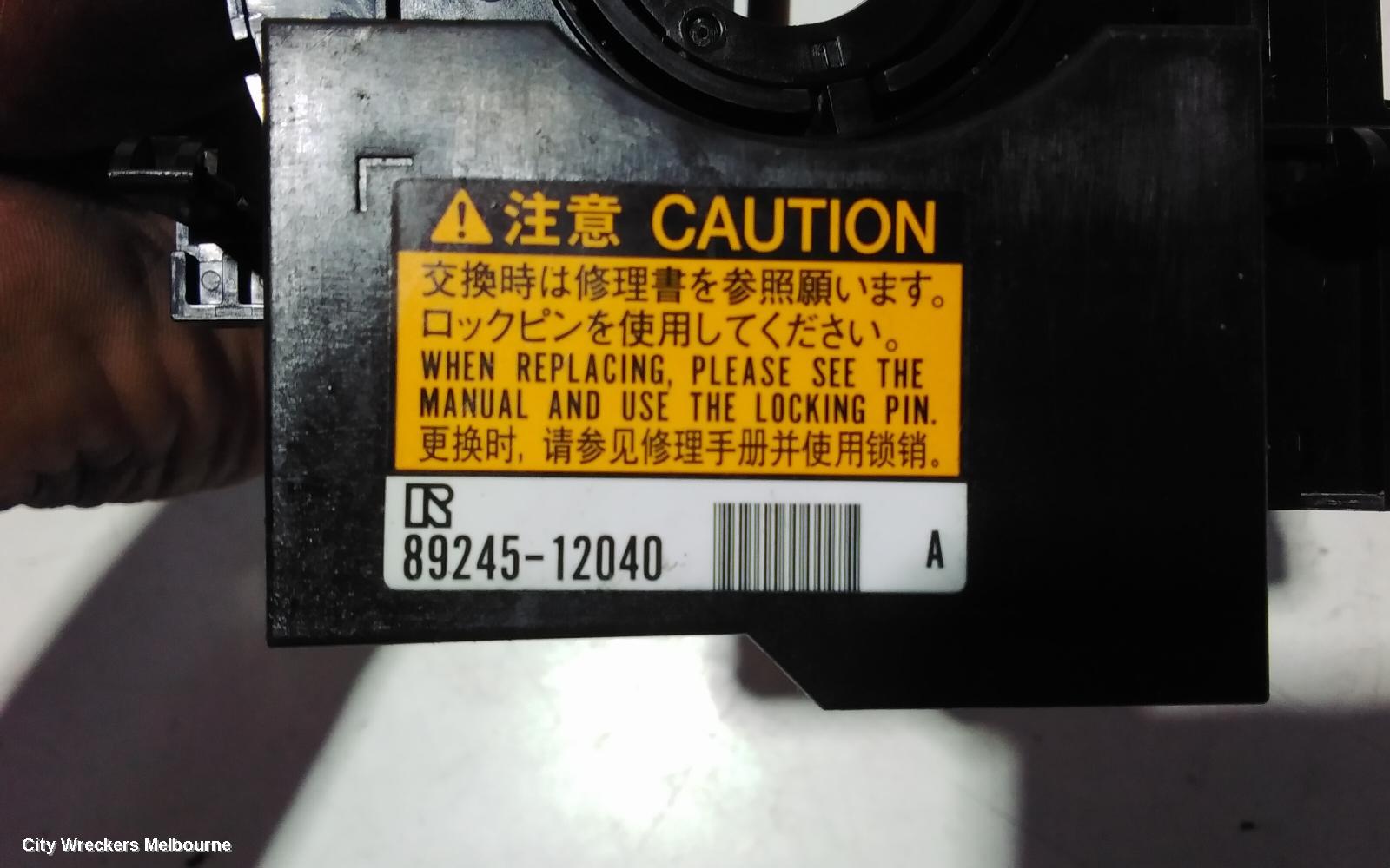 TOYOTA COROLLA AIRBAG MODULE/SENSOR, CLOCKSPRING, ZRE182R, 10/2012 - 03/2015