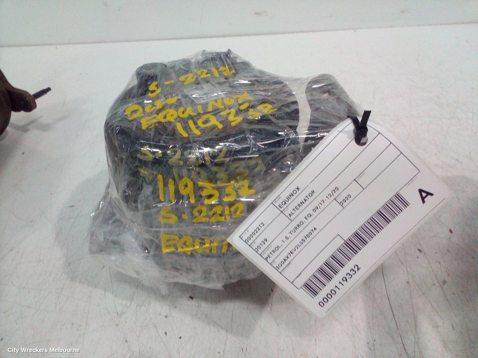 HOLDEN EQUINOX ALTERNATOR, PETROL, 1.5, TURBO, EQ, 09/2017 - 12/2020