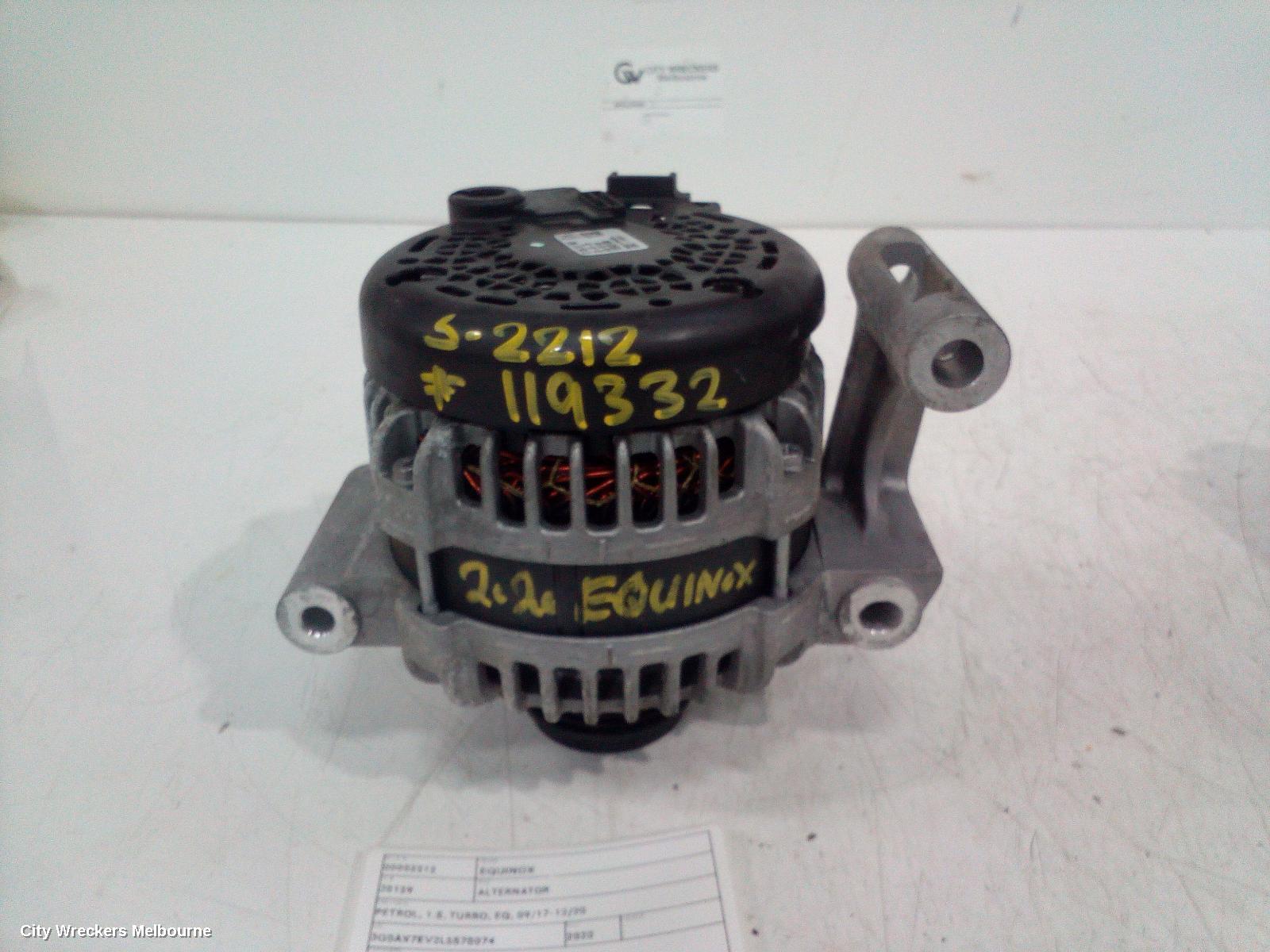 HOLDEN EQUINOX ALTERNATOR, PETROL, 1.5, TURBO, EQ, 09/2017 - 12/2020