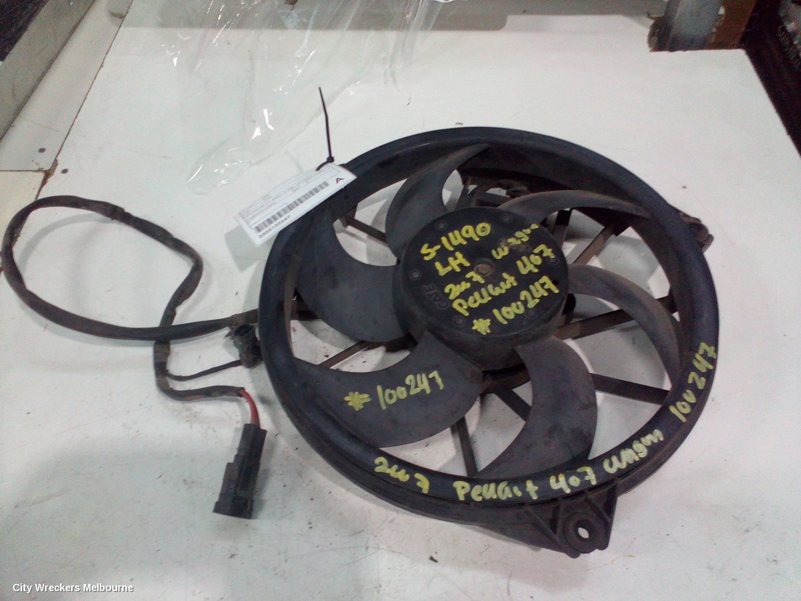 PEUGEOT 407 FAN, RADIATOR FAN, 2.7, DIESEL, LH SIDE, P/N 1253K6, 12/2005 - 12/2011