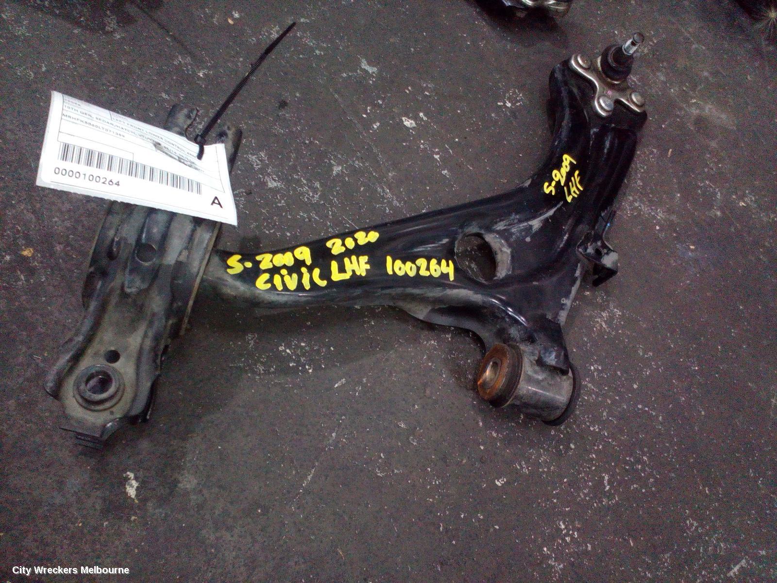 HONDA CIVIC LEFT FRONT LOWER CONTROL ARM, 10TH GEN, SEDAN/HATCH, VTI/VTI-S, 05/2016 - 08/2021