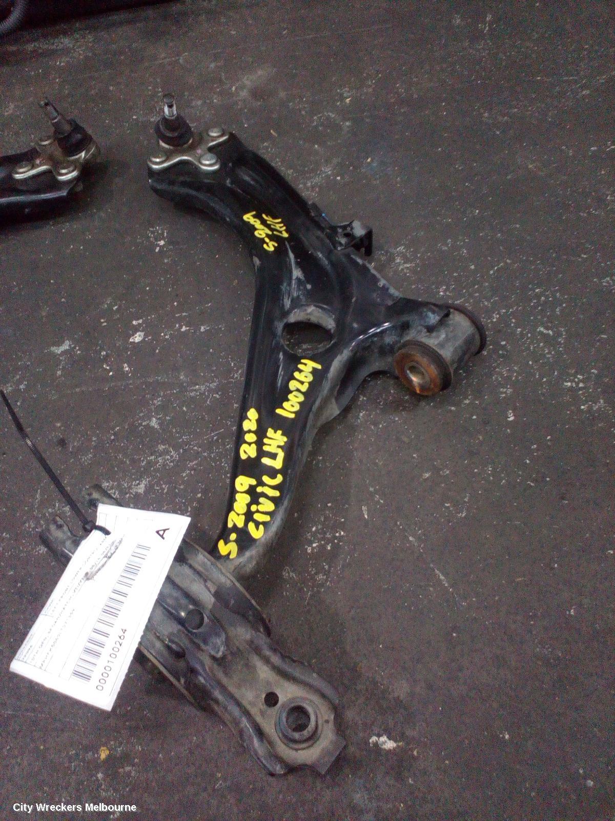 HONDA CIVIC LEFT FRONT LOWER CONTROL ARM, 10TH GEN, SEDAN/HATCH, VTI/VTI-S, 05/2016 - 08/2021