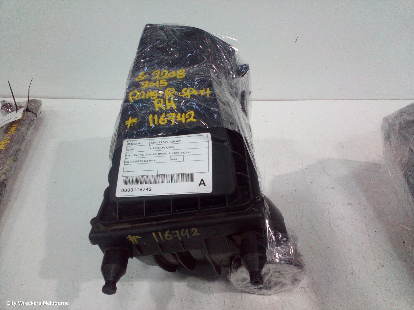 LAND ROVER RANGEROVER SPORT AIR CLEANER/BOX, AIR CLEANER, L494, 3.0, DIESEL, RH SIDE, 06/2013 ONWARDS