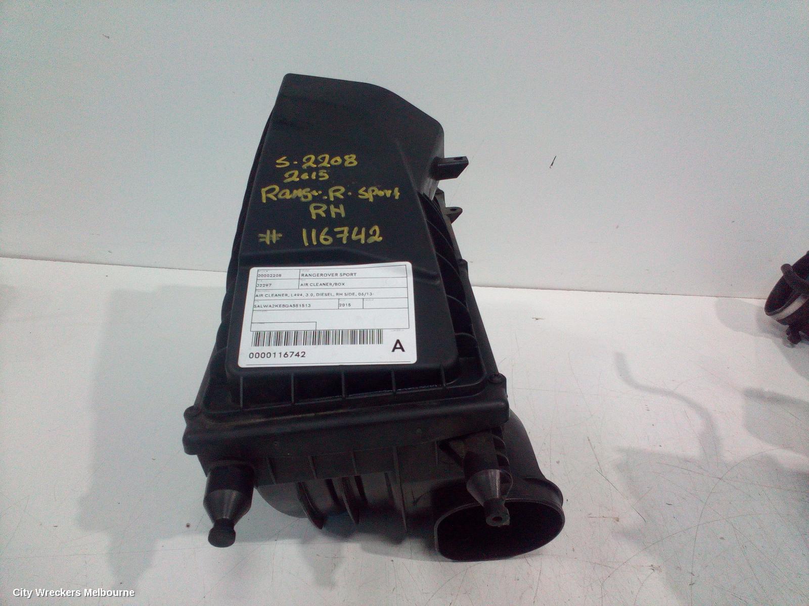 LAND ROVER RANGEROVER SPORT AIR CLEANER/BOX, AIR CLEANER, L494, 3.0, DIESEL, RH SIDE, 06/2013 ONWARDS