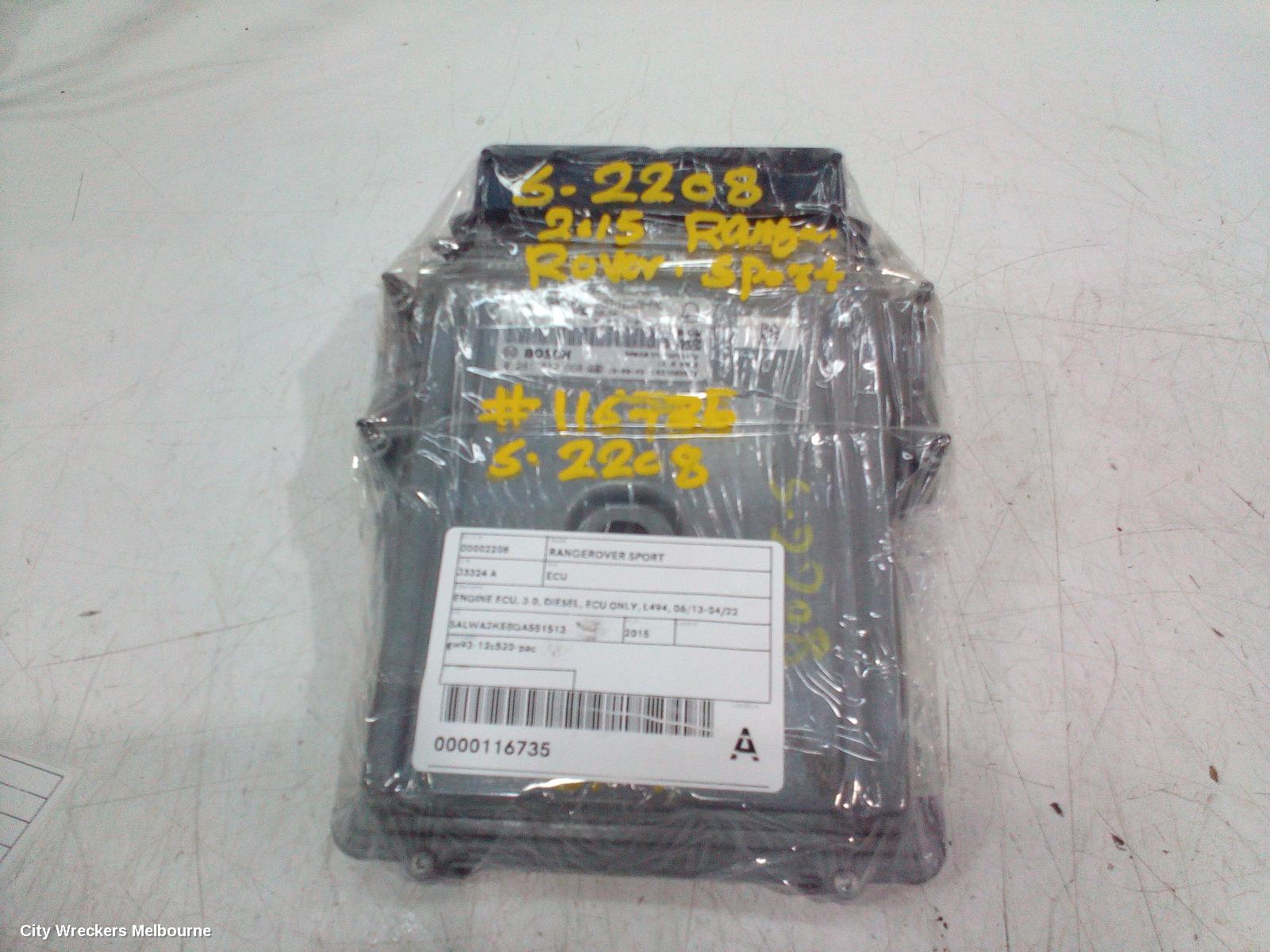 LAND ROVER RANGEROVER SPORT ECU, ENGINE ECU, 3.0, DIESEL, ECU ONLY, L494, 06/2013 - 04/2022