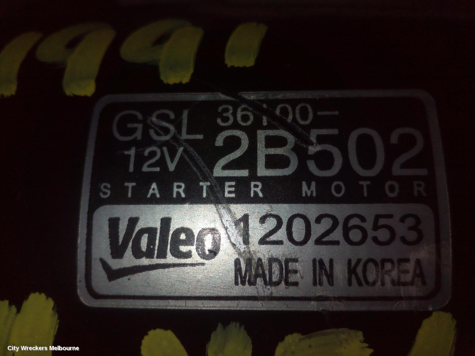 HYUNDAI VELOSTER STARTER, 1.6, G4FJ, TURBO, AUTO/MANUAL T/M, 07/2012 - 02/2018