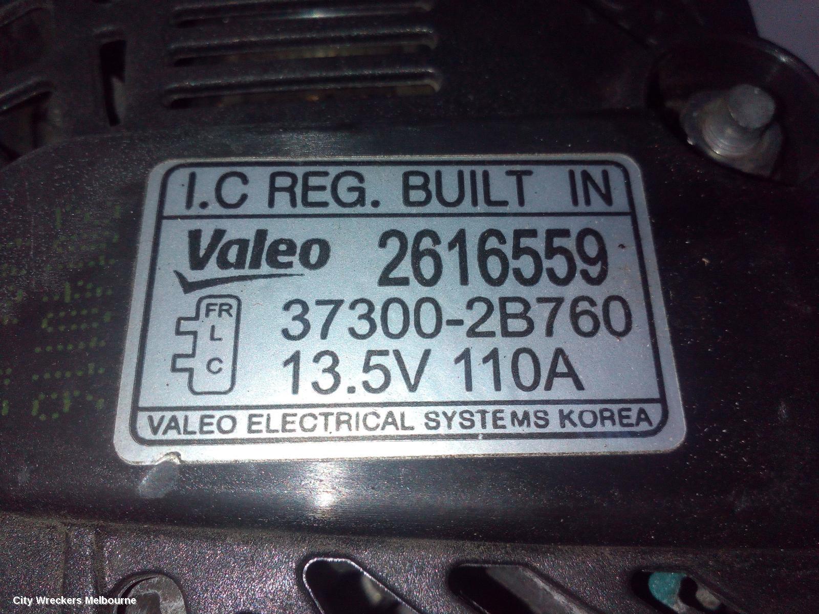 HYUNDAI VELOSTER ALTERNATOR, 1.6, G4FJ, TURBO, 07/2012 - 02/2018