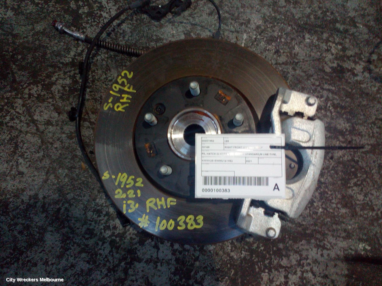 HYUNDAI I30 RIGHT FRONT HUB ASSEMBLY, PD, HATCH (S.KOREA VIN KMHH), STANDARD/N LINE TYPE, 03/2017 - 03/2021