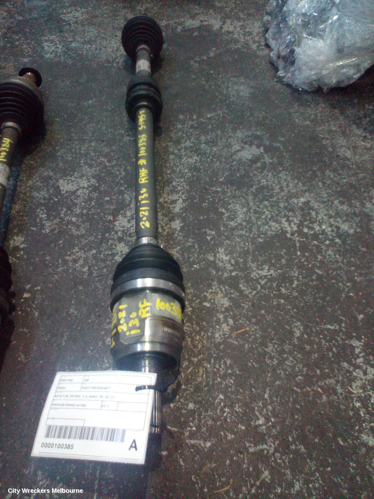 HYUNDAI I30 RIGHT DRIVESHAFT, AUTO T/M, PETROL, 2.0, G4NC, PD, 03/2017 ONWARDS