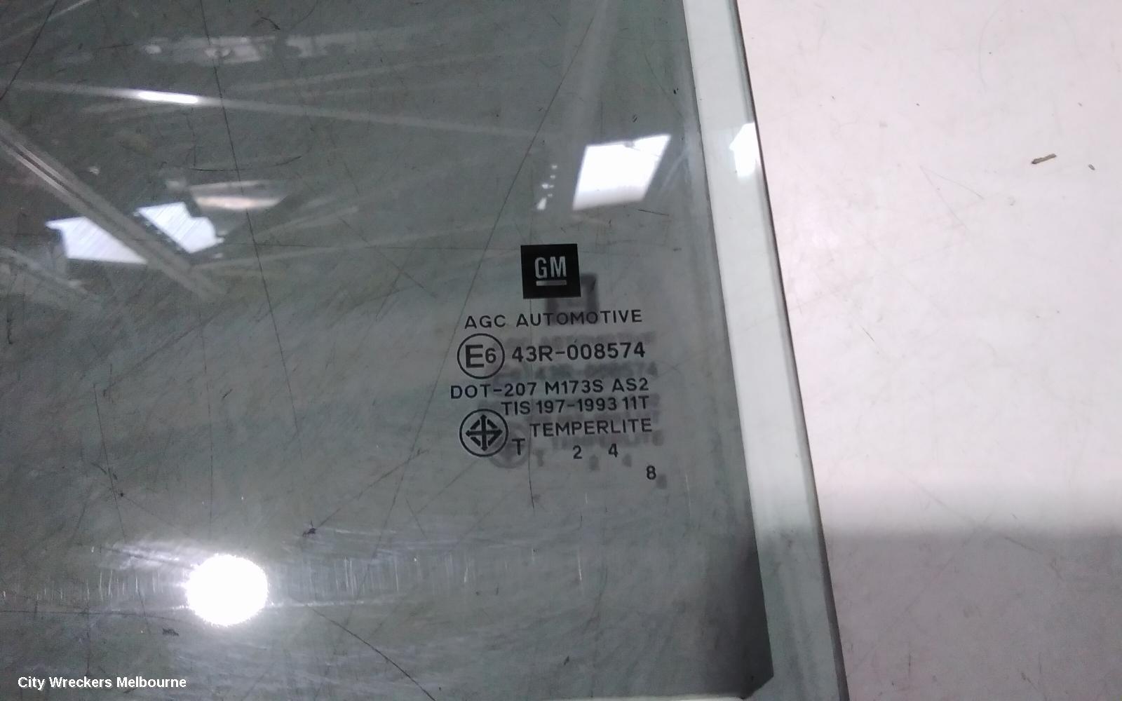 HOLDEN COLORADO RIGHT REAR DOOR WINDOW, RG, DUAL CAB, 01/2012 - 12/2020
