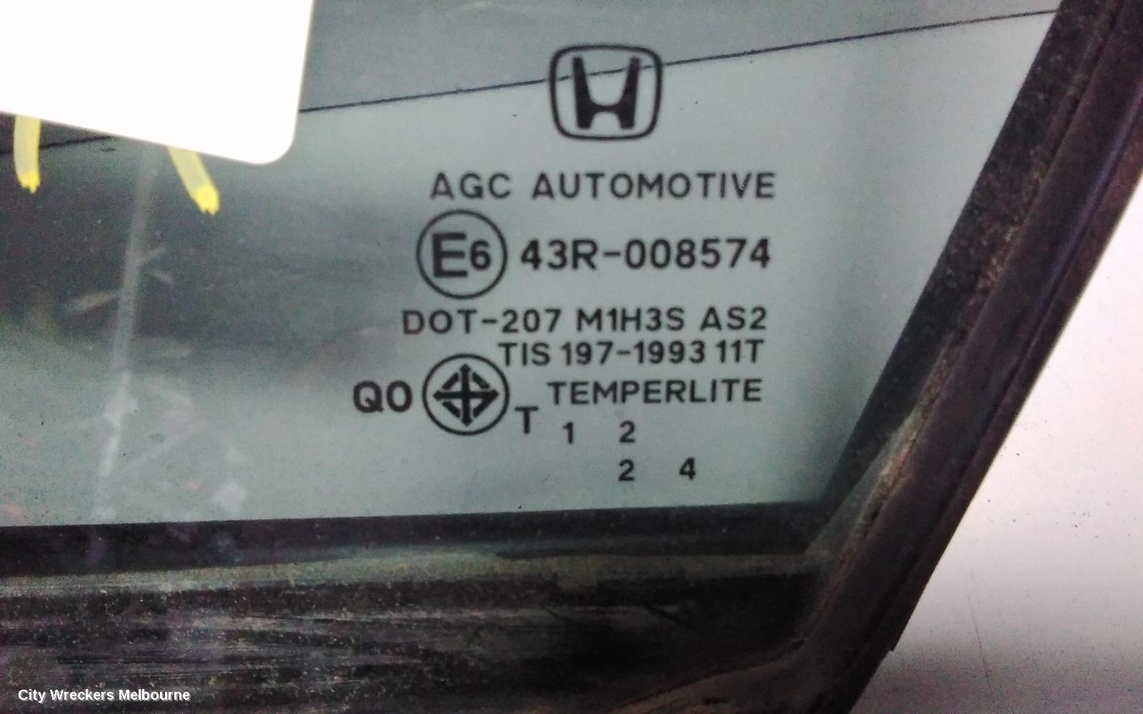 HONDA CIVIC LEFT FRONT 1/4 DOOR GLASS, 9TH GEN 02/2012 - 05/2016