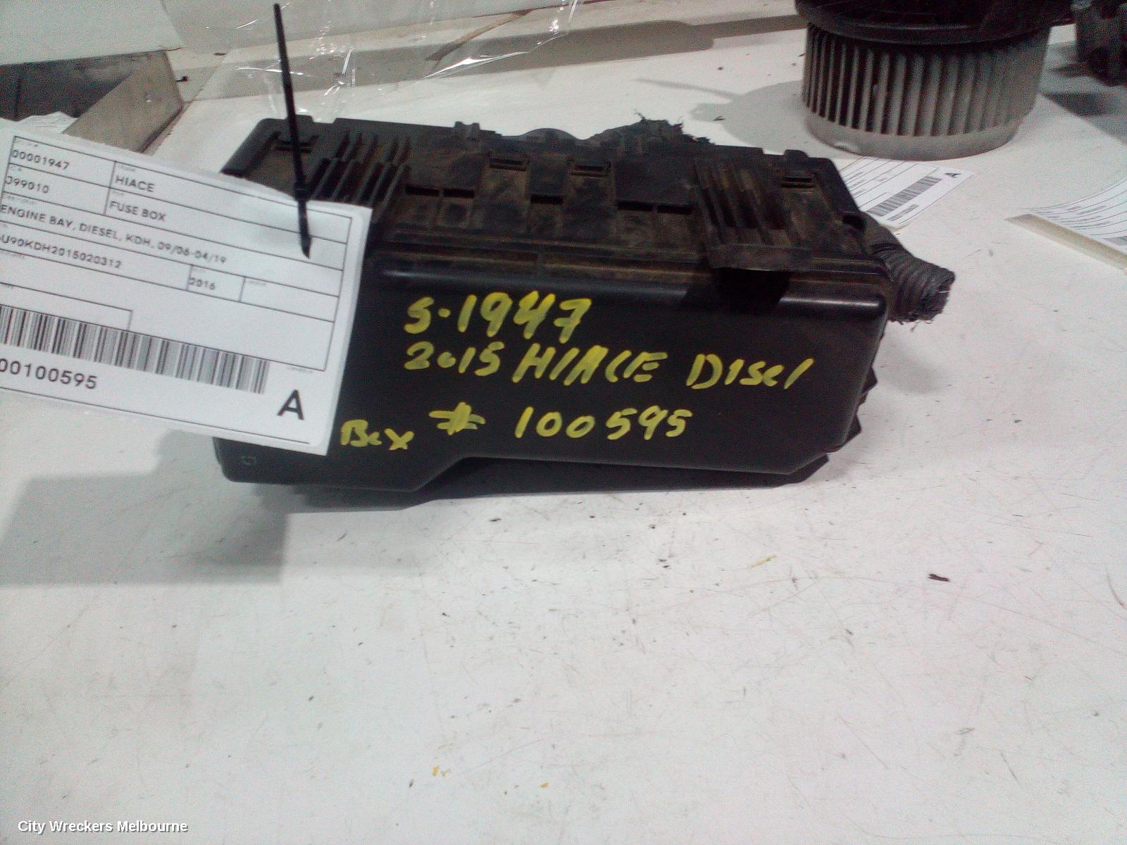 TOYOTA HIACE FUSE BOX, ENGINE BAY, DIESEL, KDH, 09/2006 - 04/2019