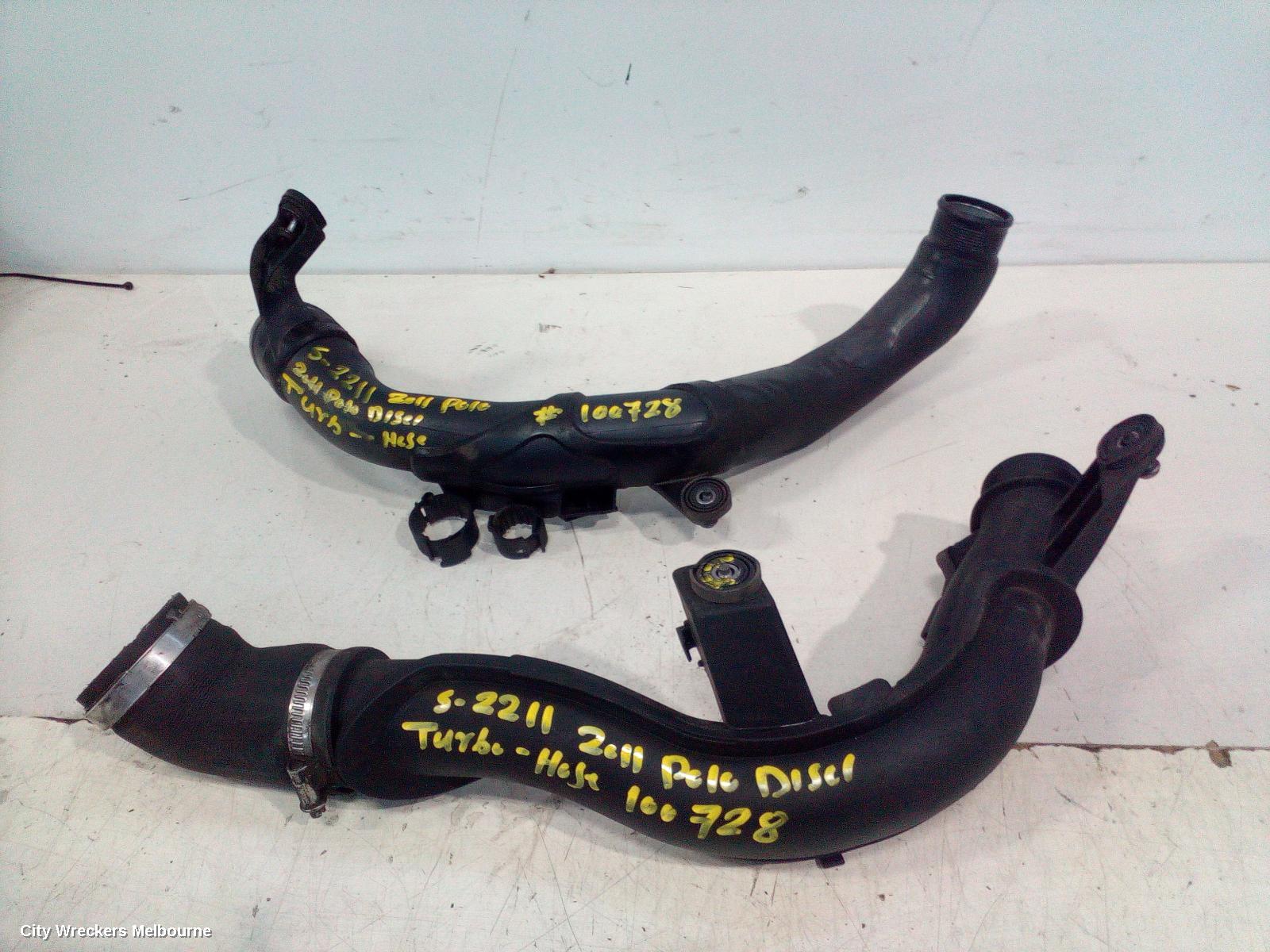 VOLKSWAGEN POLO, 6R, 05/2010 - 09/2017, TURBO HOSE: 100728
