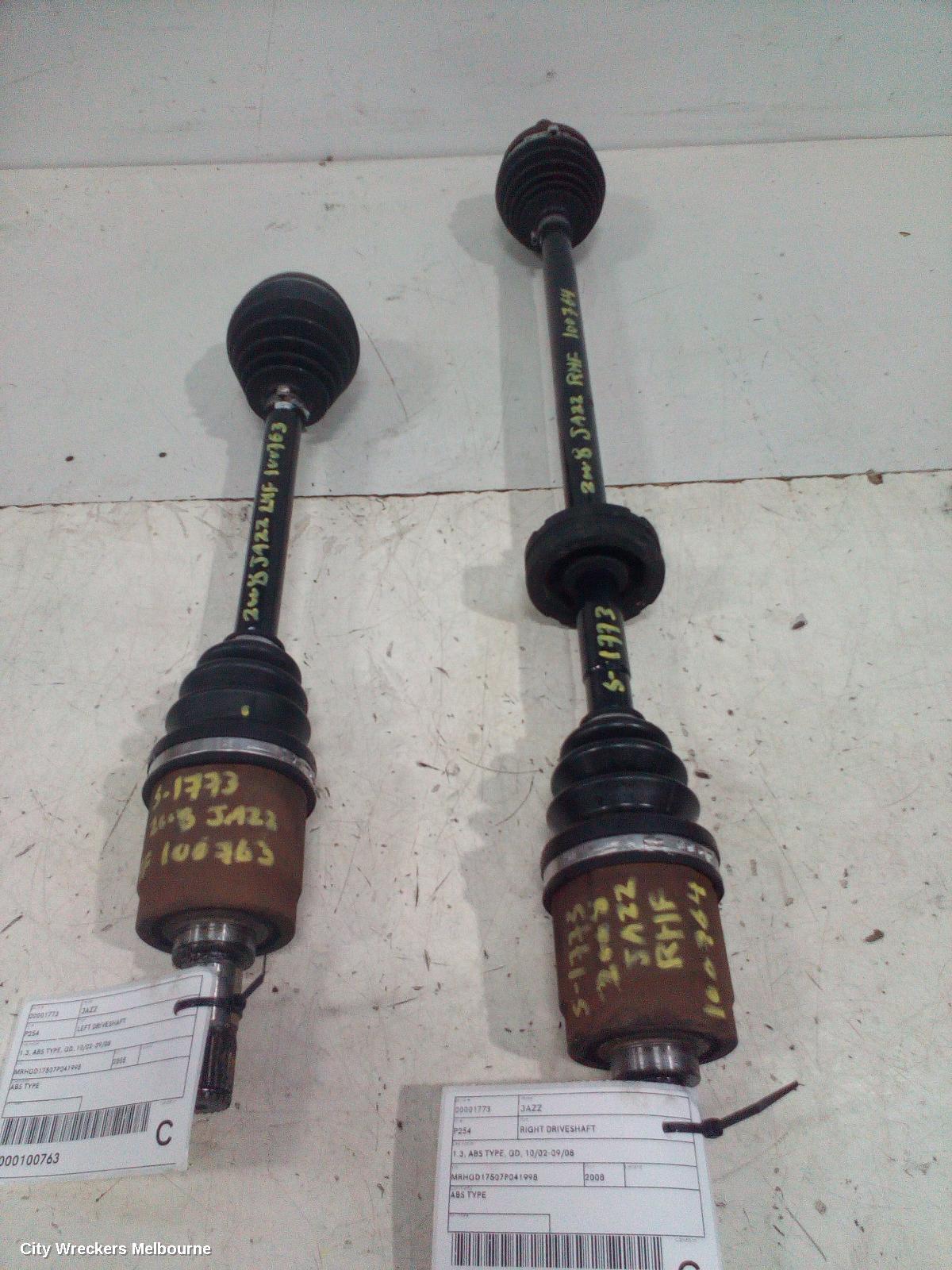 HONDA JAZZ RIGHT DRIVESHAFT, 1.3, ABS TYPE, GD, 10/2002 - 09/2008