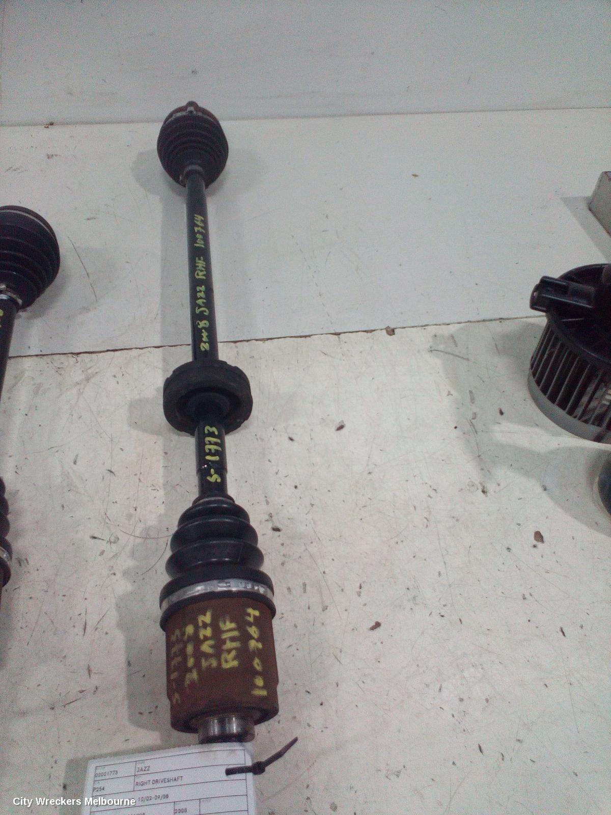 HONDA JAZZ RIGHT DRIVESHAFT, 1.3, ABS TYPE, GD, 10/2002 - 09/2008