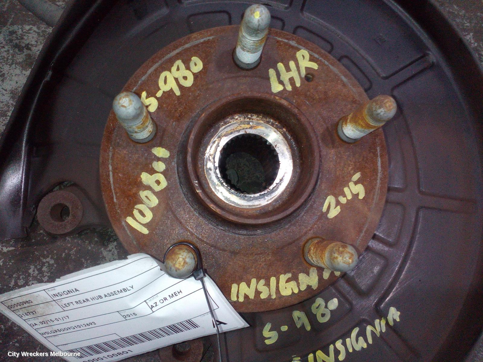 HOLDEN INSIGNIA LEFT REAR HUB ASSEMBLY, GA, 02/2015 - 01/2017