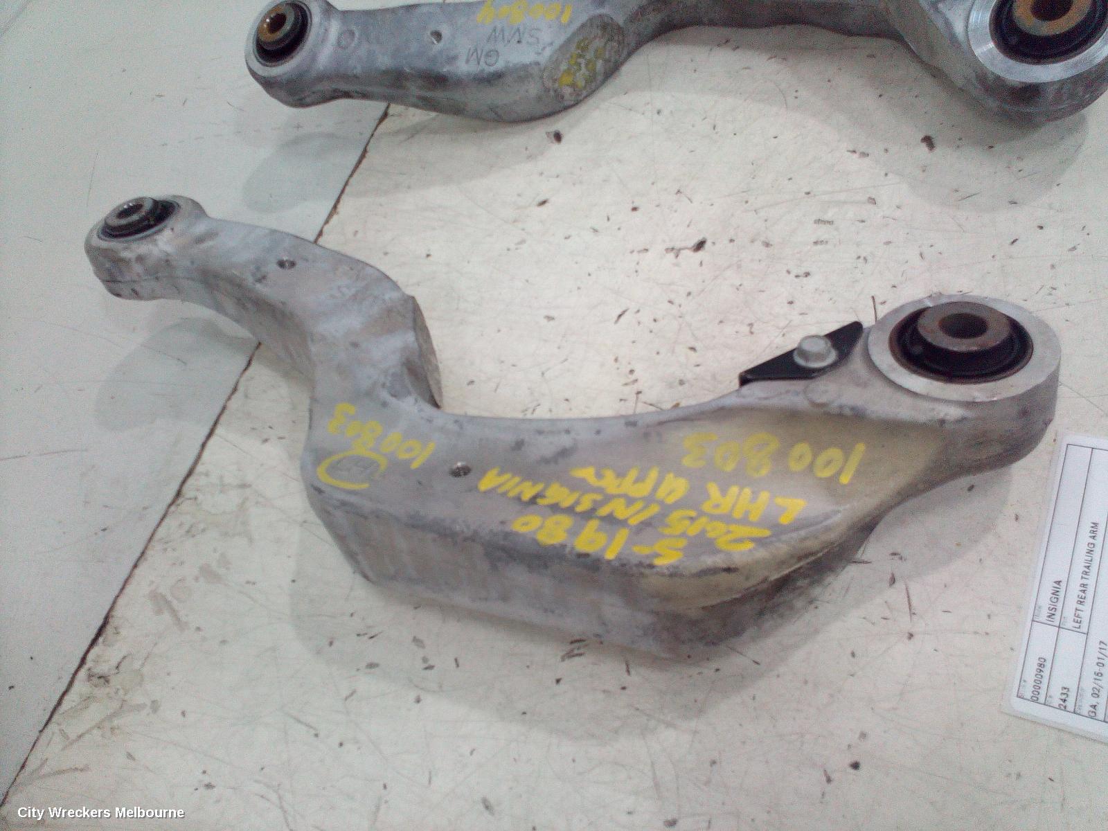 HOLDEN INSIGNIA LEFT REAR TRAILING ARM, GA, 02/2015 - 01/2017