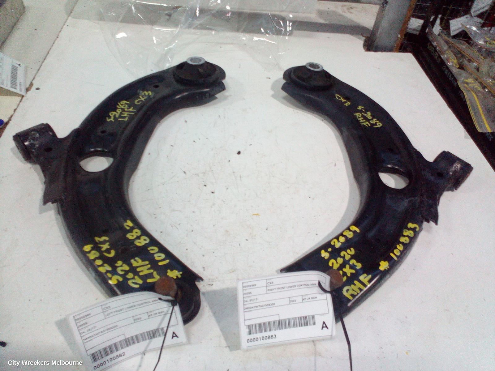 MAZDA CX3 LEFT FRONT LOWER CONTROL ARM, DK, 02/2017 ONWARDS