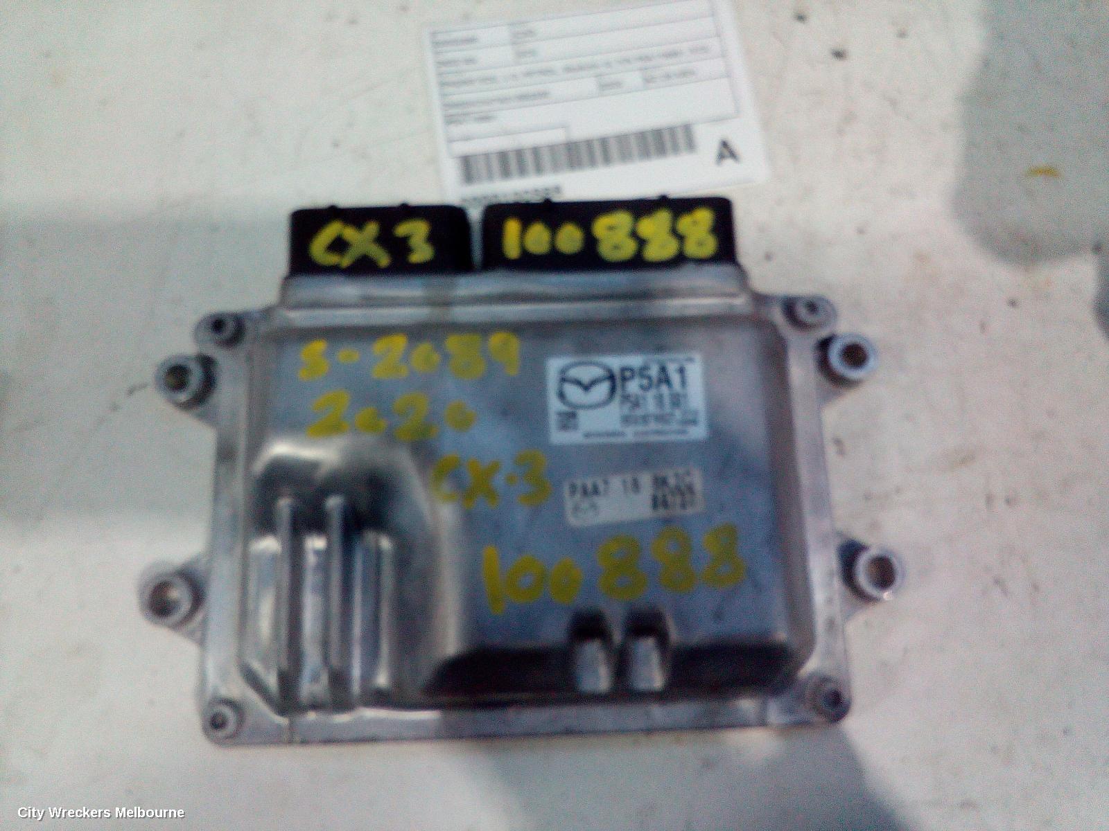 MAZDA CX3 ECU, ENGINE ECU, 2.0, PETROL, SKYACTIV-G, P/N P5A118881, ECU ONLY, DK, 03/2015 ONWARDS