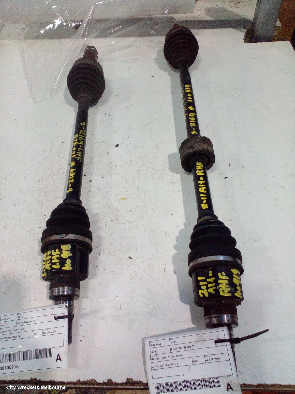 SUZUKI ALTO RIGHT DRIVESHAFT, MANUAL T/M, 07/2009 - 12/2014