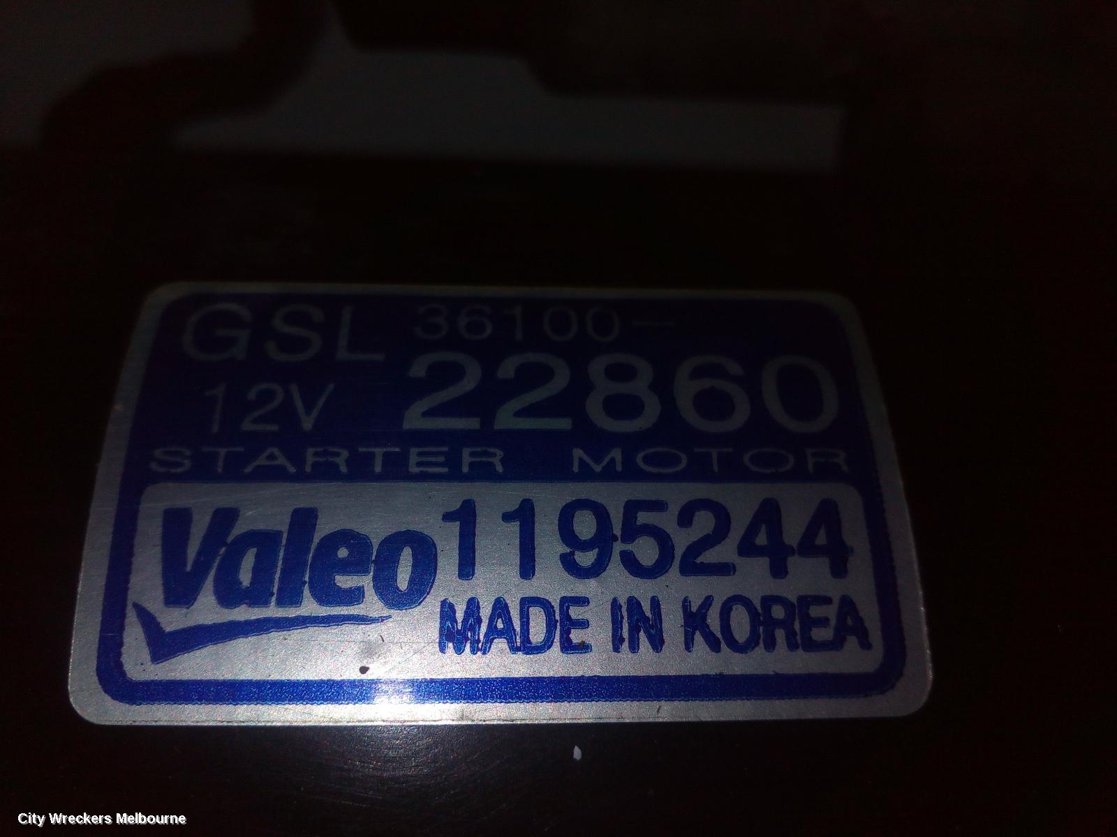 HYUNDAI GETZ STARTER, PETROL, AUTO T/M, TB, 10/2008 - 09/2011