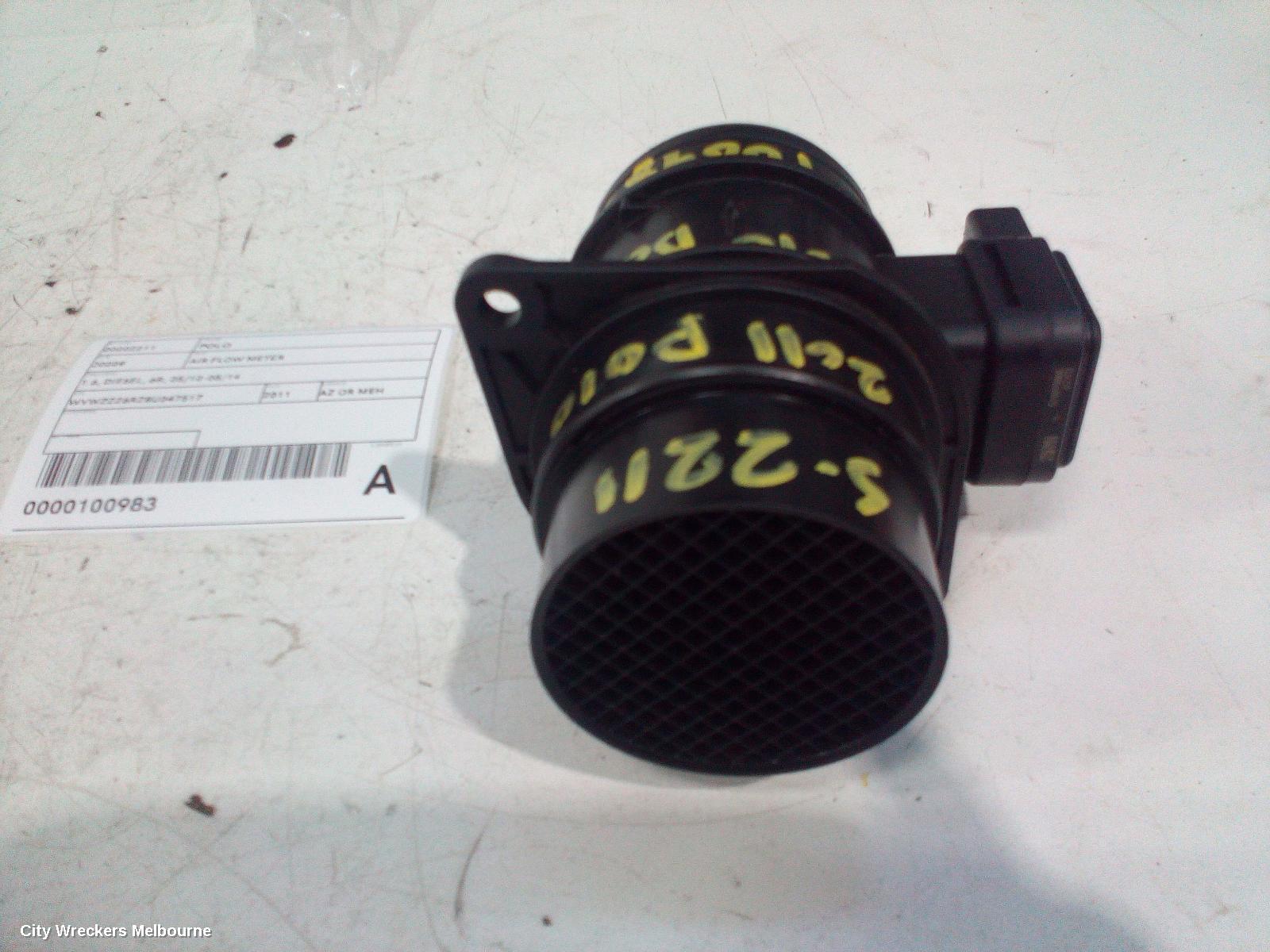 VOLKSWAGEN POLO AIR FLOW METER, 1.6, DIESEL, 6R, 05/2010 - 05/2014