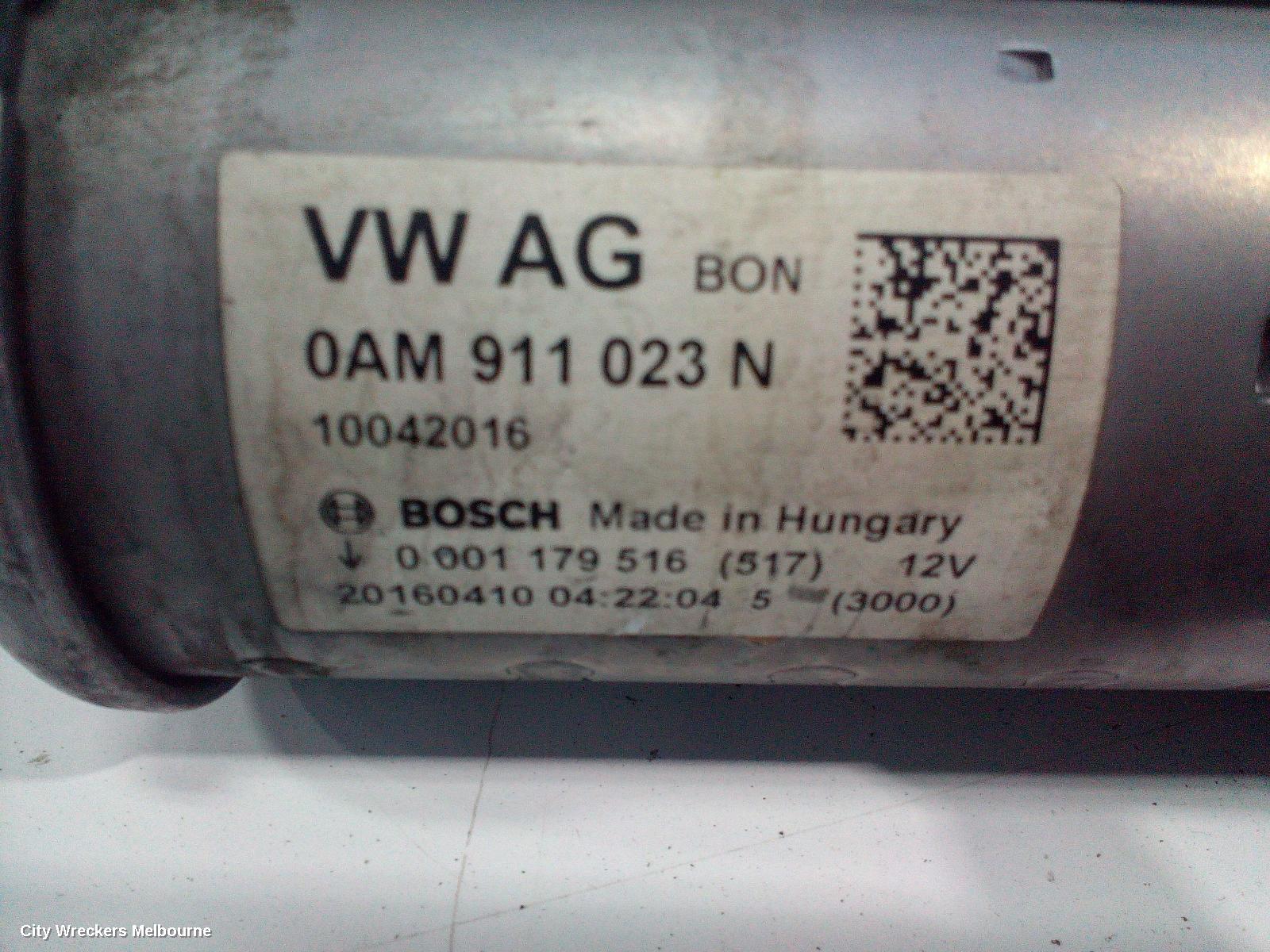VOLKSWAGEN PASSAT STARTER, PETROL, 1.8, CJSA CODE, BOSCH, B8/MK7, 06/2015 - 10/2019