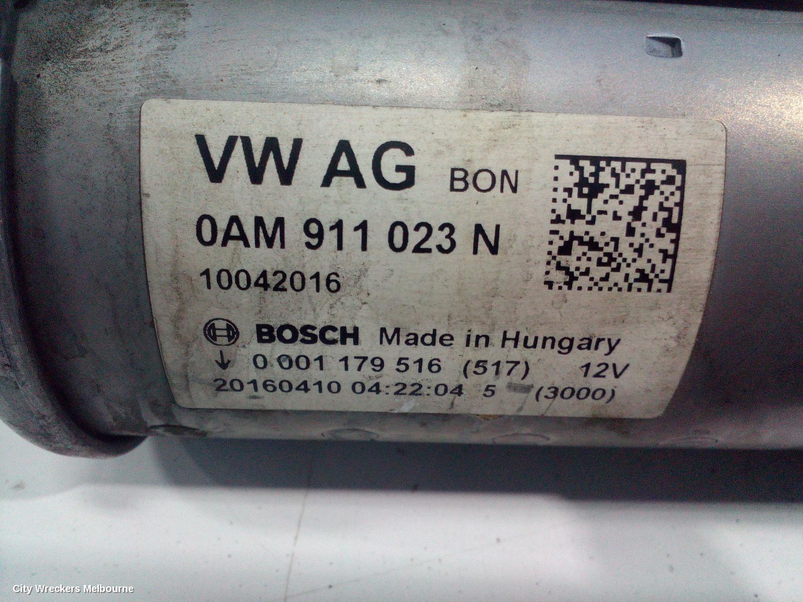 VOLKSWAGEN PASSAT STARTER, PETROL, 1.8, CJSA CODE, BOSCH, B8/MK7, 06/2015 - 10/2019