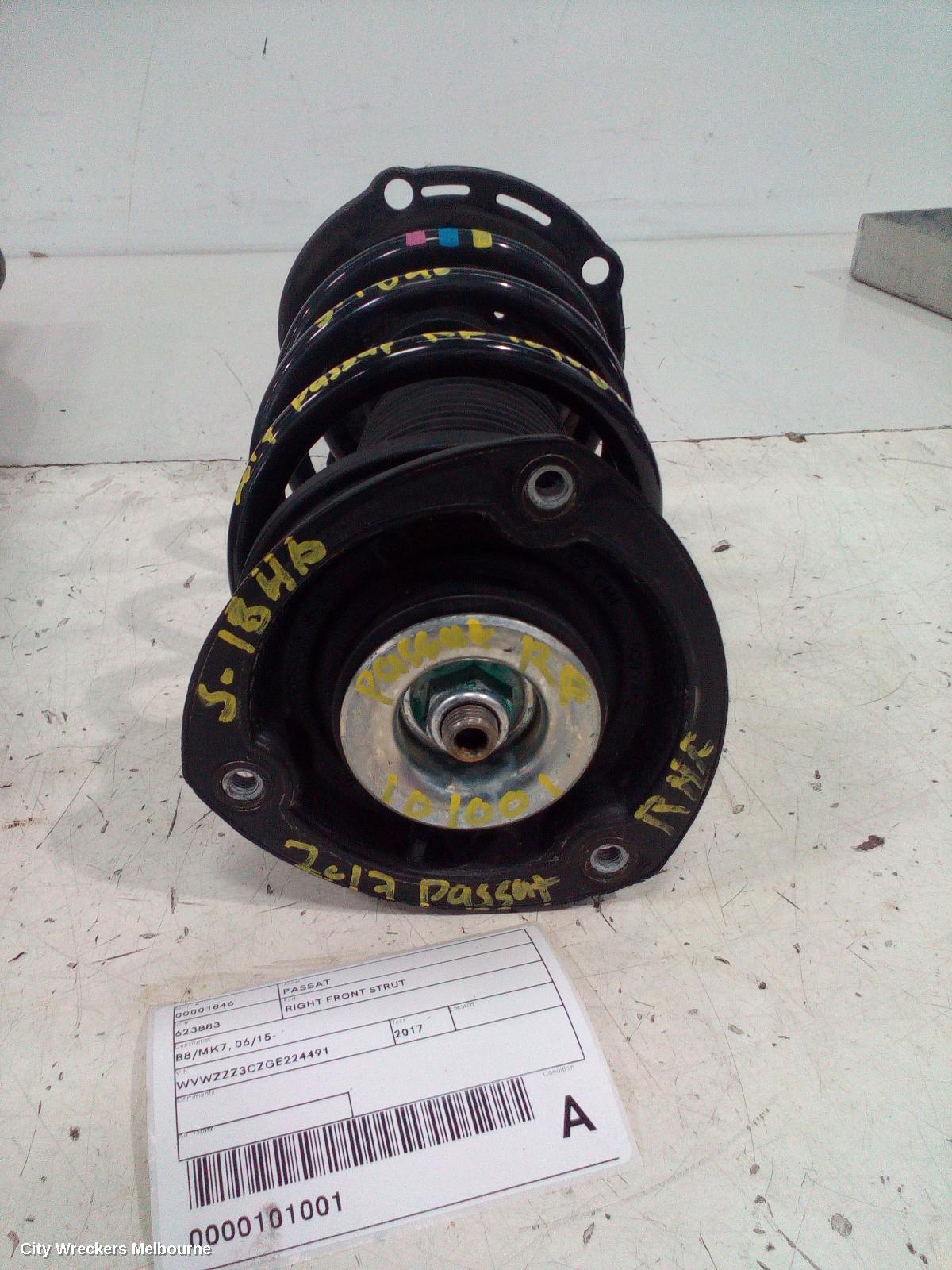 VOLKSWAGEN PASSAT RIGHT FRONT STRUT, B8/MK7, NON ELECTRIC TYPE, 06/2015 ONWARDS