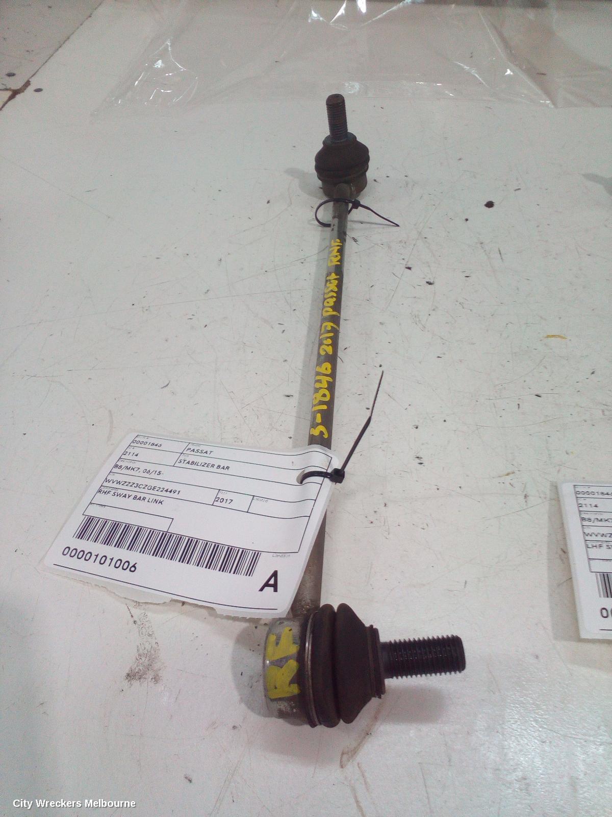 VOLKSWAGEN PASSAT STABILISER BAR, B8/MK7, 06/2015 - 05/2023