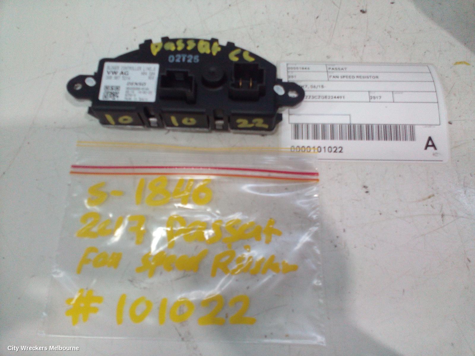 VOLKSWAGEN PASSAT FAN SPEED RESISTOR, B8/MK7, 06/2015 - 05/2023