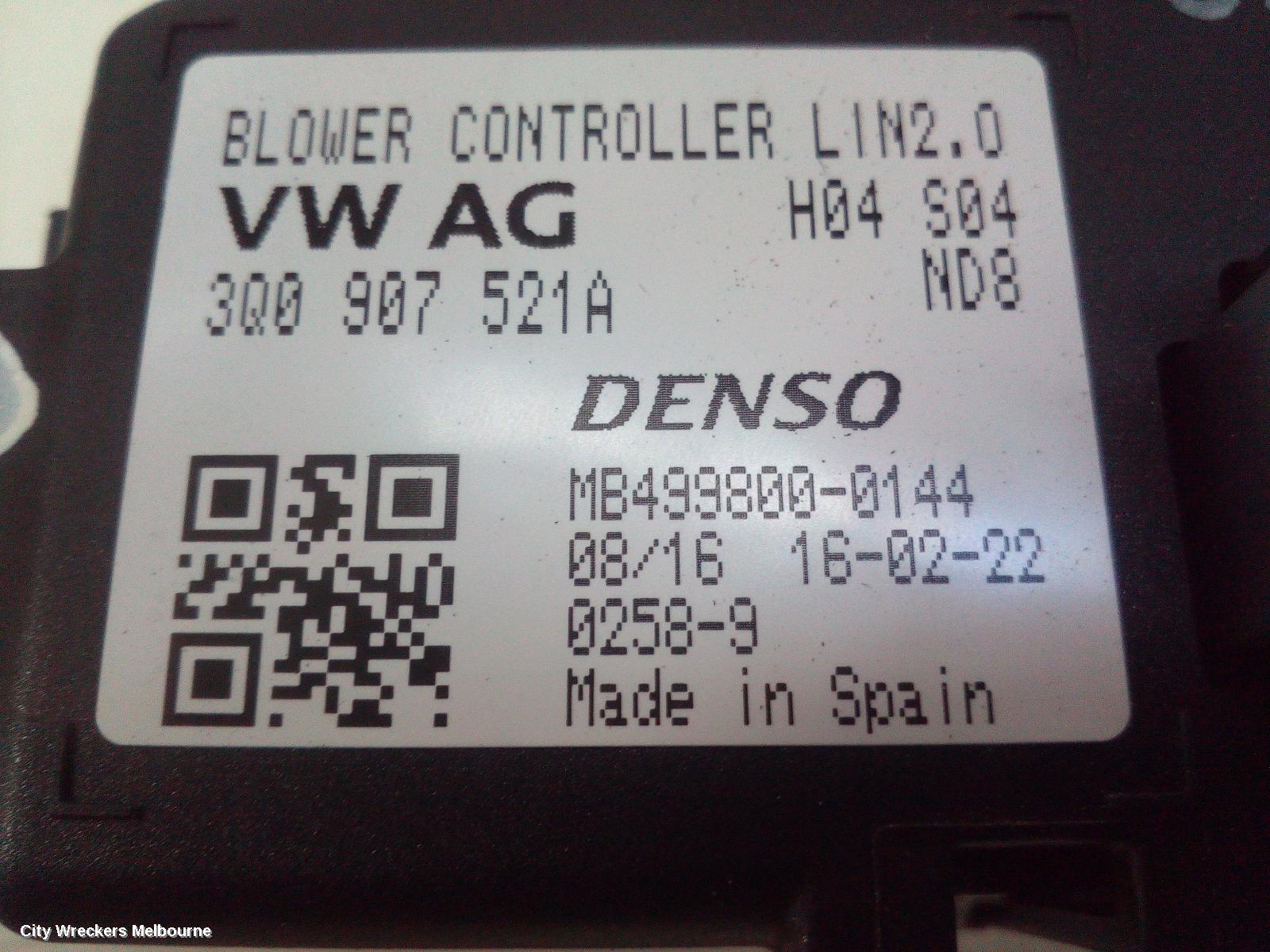 VOLKSWAGEN PASSAT FAN SPEED RESISTOR, B8/MK7, 06/2015 - 05/2023