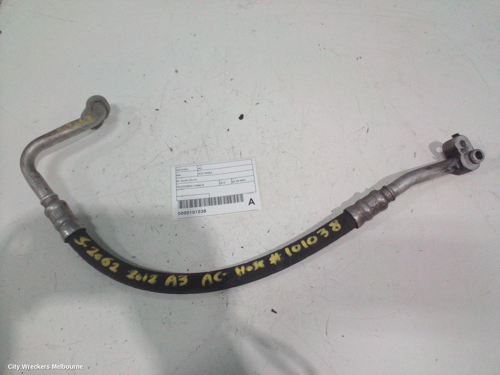 AUDI A3 A/C HOSES, 8P, 06/2004 - 02/2013