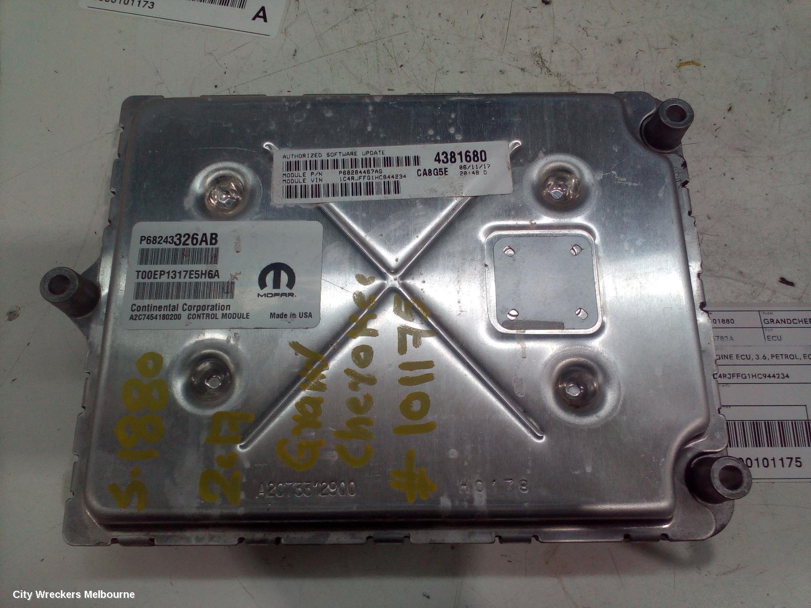 JEEP GRANDCHEROKEE ECU, ENGINE ECU, 3.6, PETROL, ECU ONLY, WK, 10/2010 - 02/2022