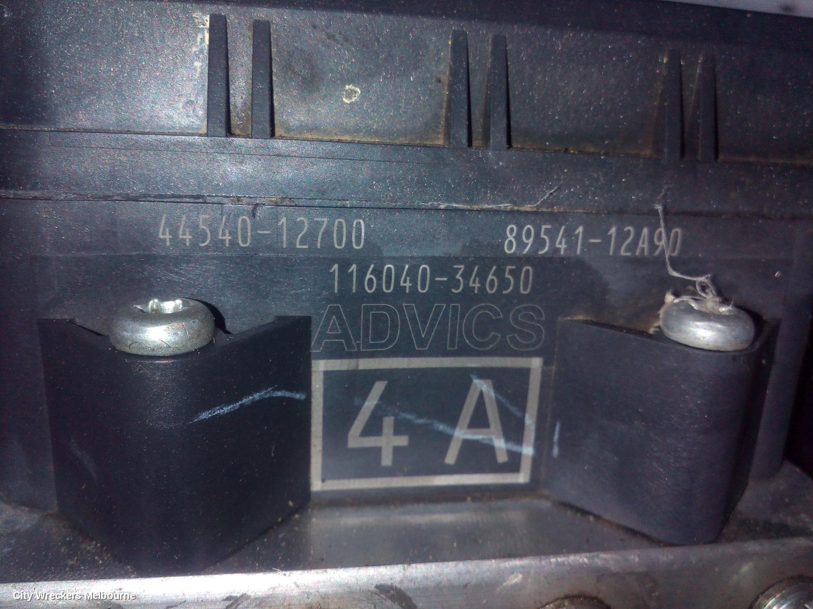 TOYOTA COROLLA ABS PUMP/MODULATOR, ZRE182R, HATCH, NON HYBRID, 03/2015 - 06/2018