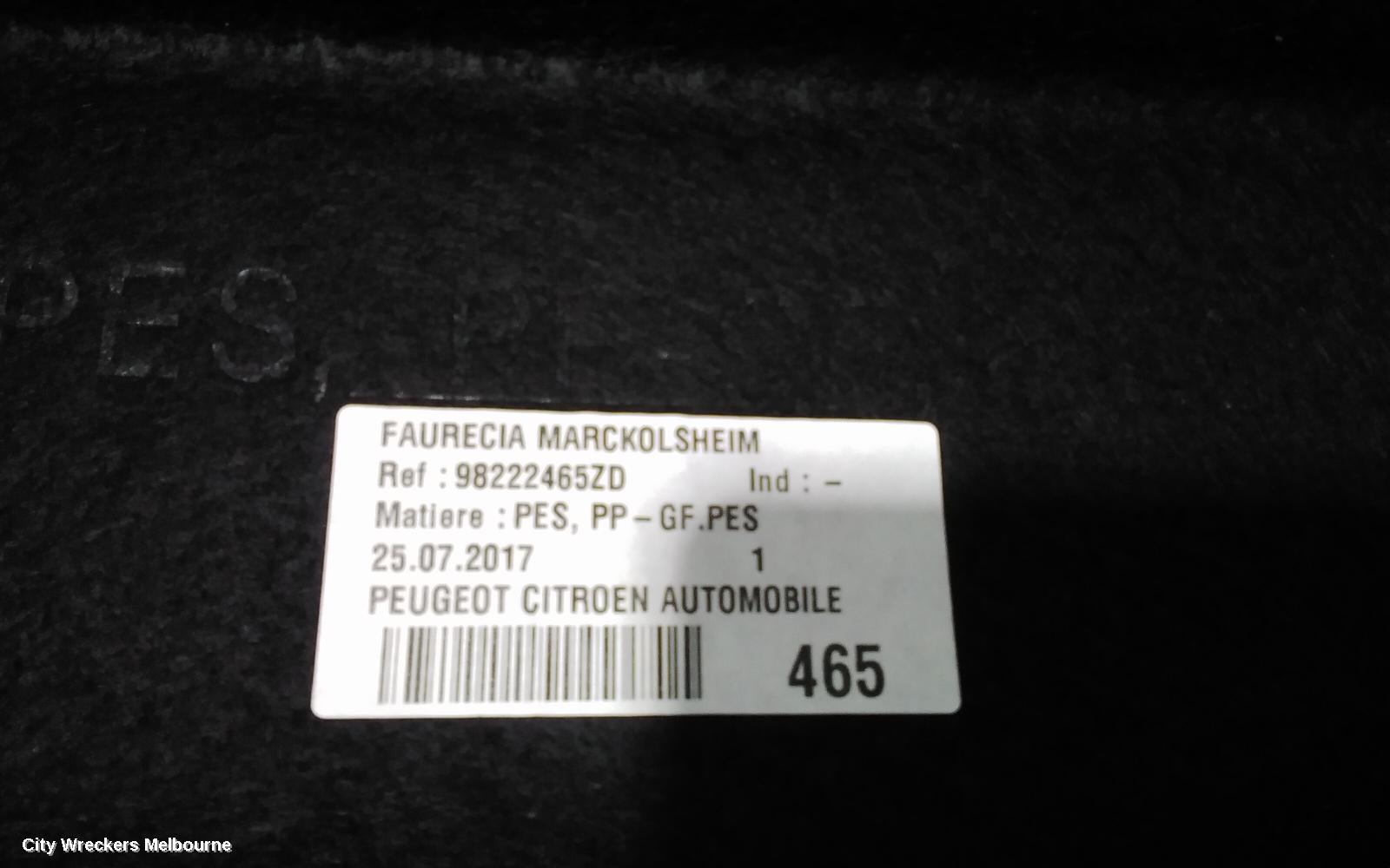 PEUGEOT 308 PARCEL SHELF CARGO BLIND, T9, 10/2014 - 05/2021