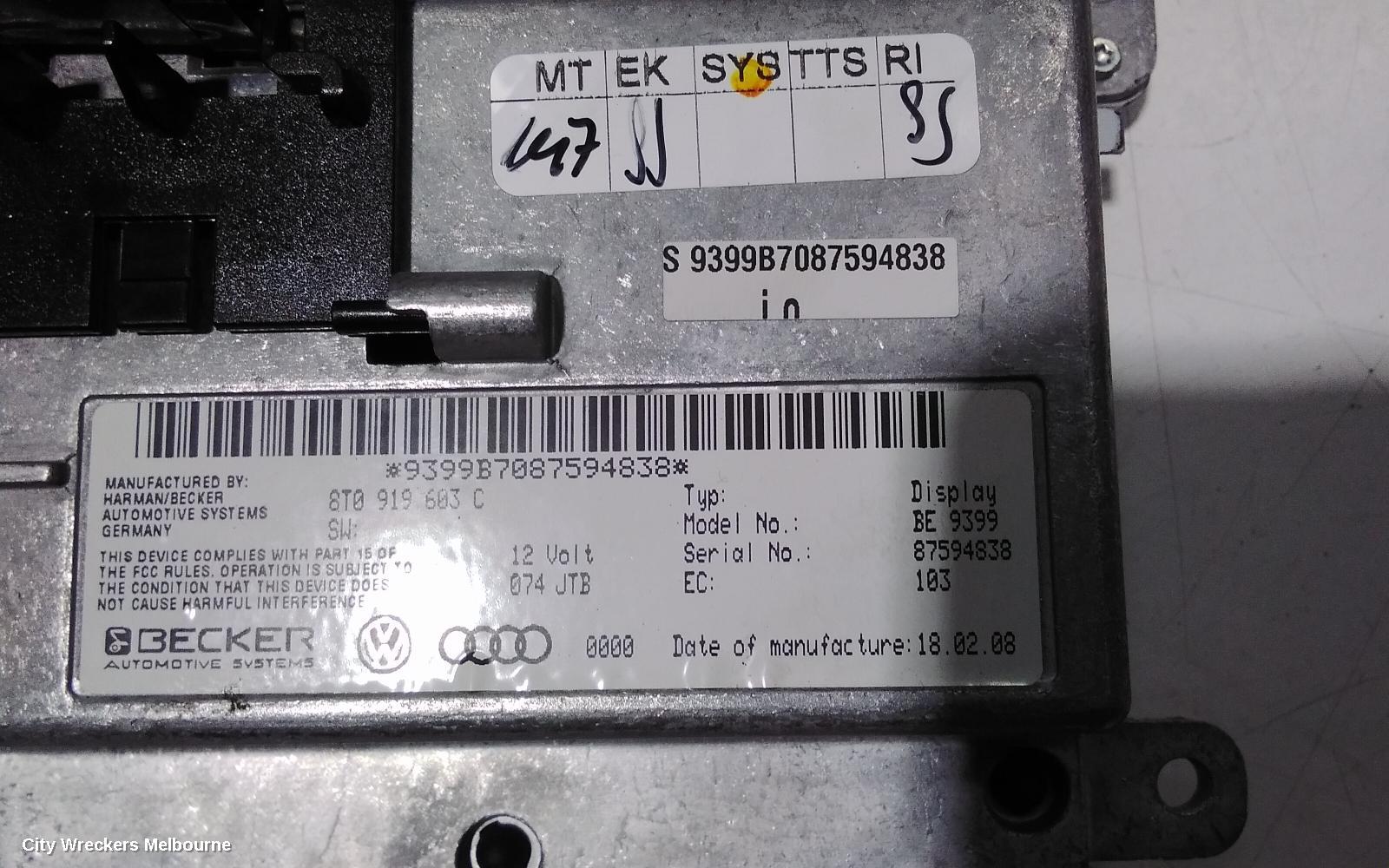 AUDI A4 RADIO/CD/DVD/SAT/TV, DISPLAY/HEAD UNIT, AUDI NAVIGATION PLUS, B7, 08/2004 - 07/2009
