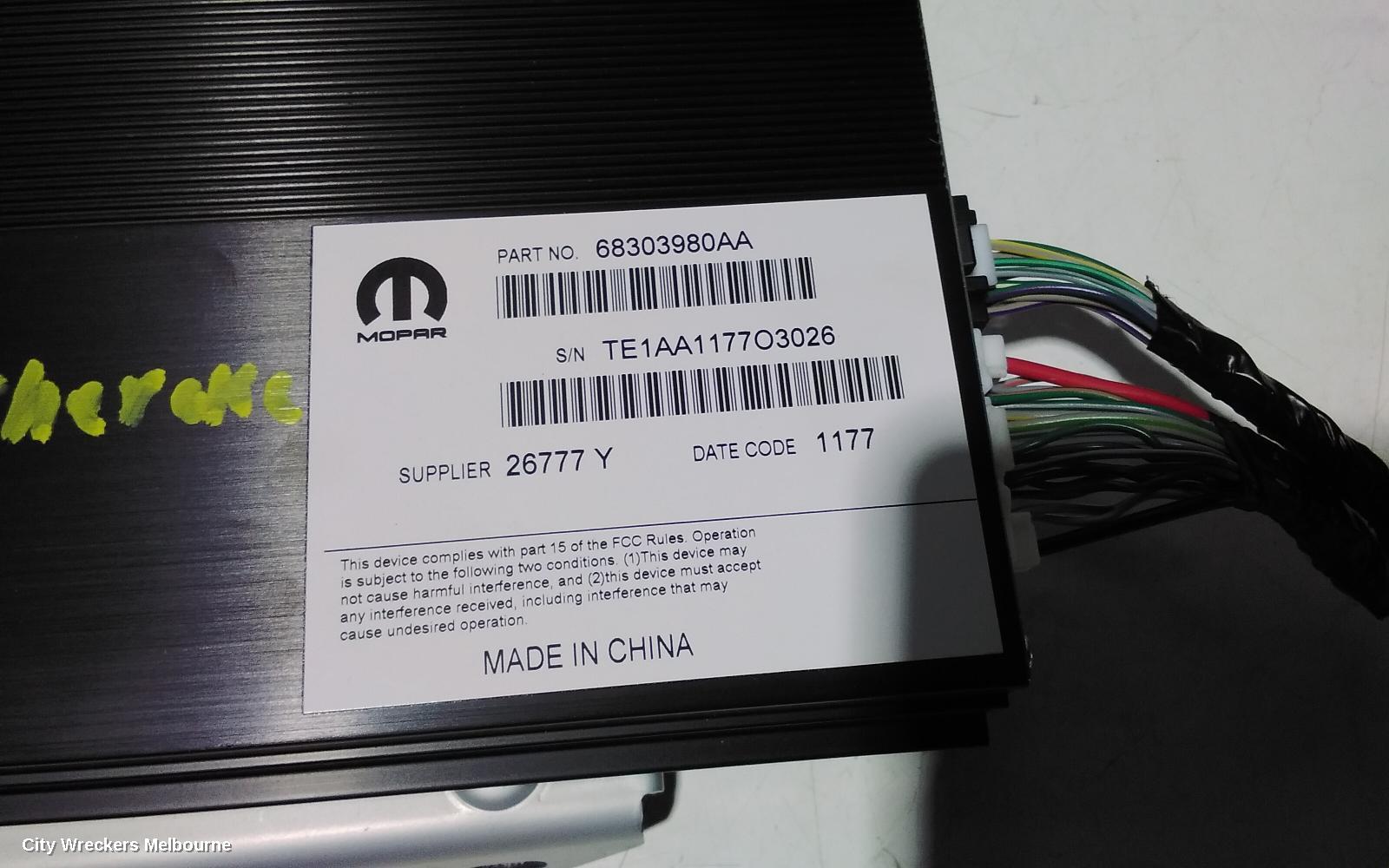 JEEP GRANDCHEROKEE RADIO/CD/DVD/SAT/TV, AMPLIFIER, WK, 10/2010 - 02/2022