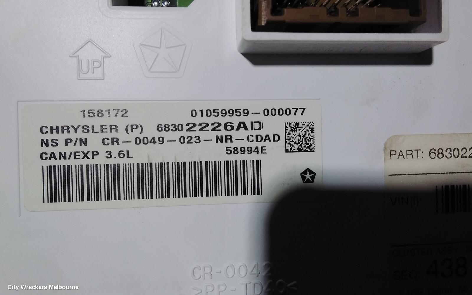 JEEP GRANDCHEROKEE INSTRUMENT CLUSTER, PETROL, 3.6, AUTO T/M, DIGITAL TYPE, WK, 04/2013 - 02/2022