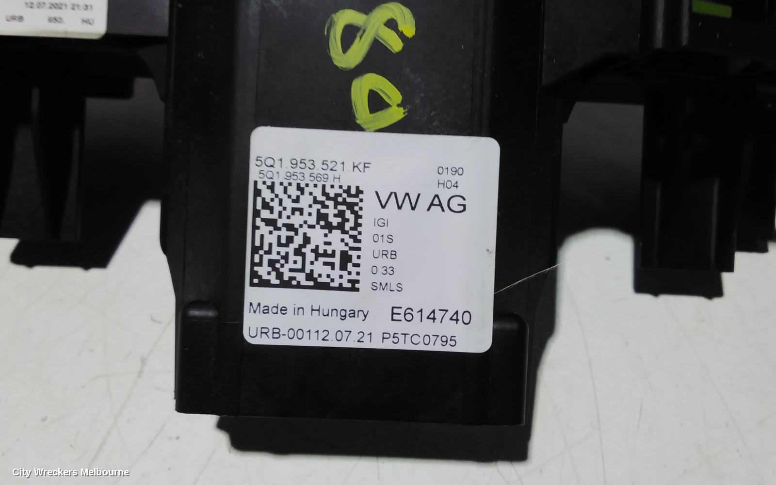 VOLKSWAGEN T-ROC COMBINATION SWITCH, COMBINATION SWITCH ASSY, NON LANE ASSIST TYPE, A1, 03/2020 ONWARDS