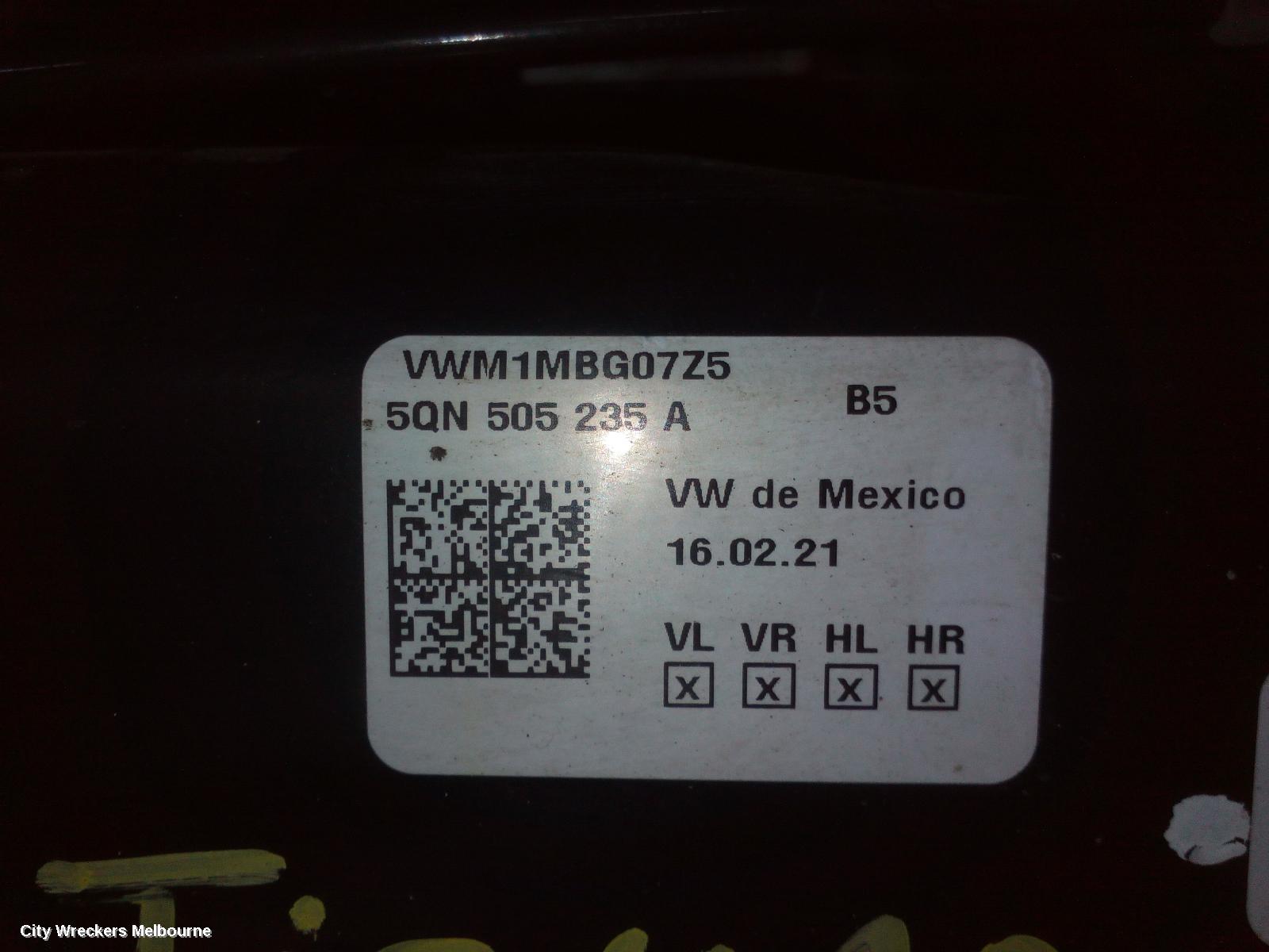 VOLKSWAGEN TIGUAN R BEAM/CRADLE/XMEMBR, 5NA, 06/2016 - 02/2024