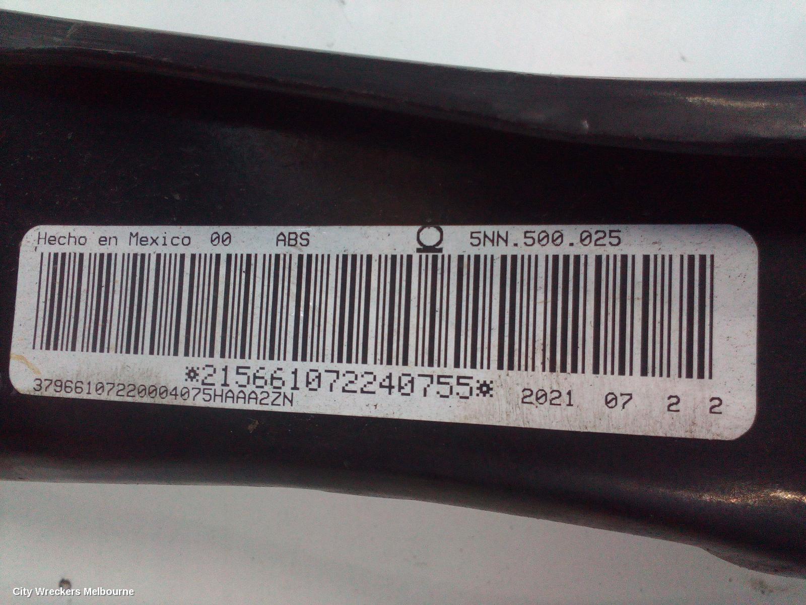VOLKSWAGEN TIGUAN RIGHT REAR TRAILING ARM, LOWER CONTROL ARM-REAR, 5NA, 06/2016 - 02/2021