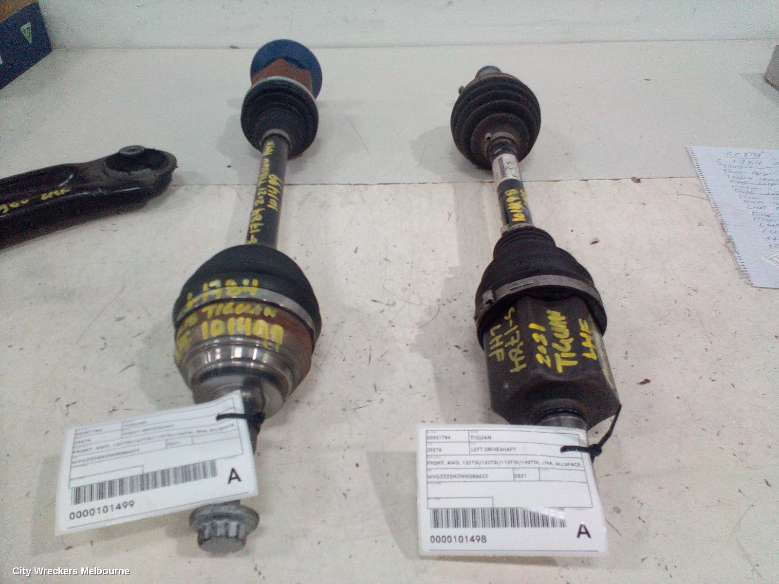 VOLKSWAGEN TIGUAN LEFT DRIVESHAFT, FRONT, AWD, 132TSI/162TSI/110TDI/140TDI, 5NA, ALLSPACE, 07/2018 ONWARDS