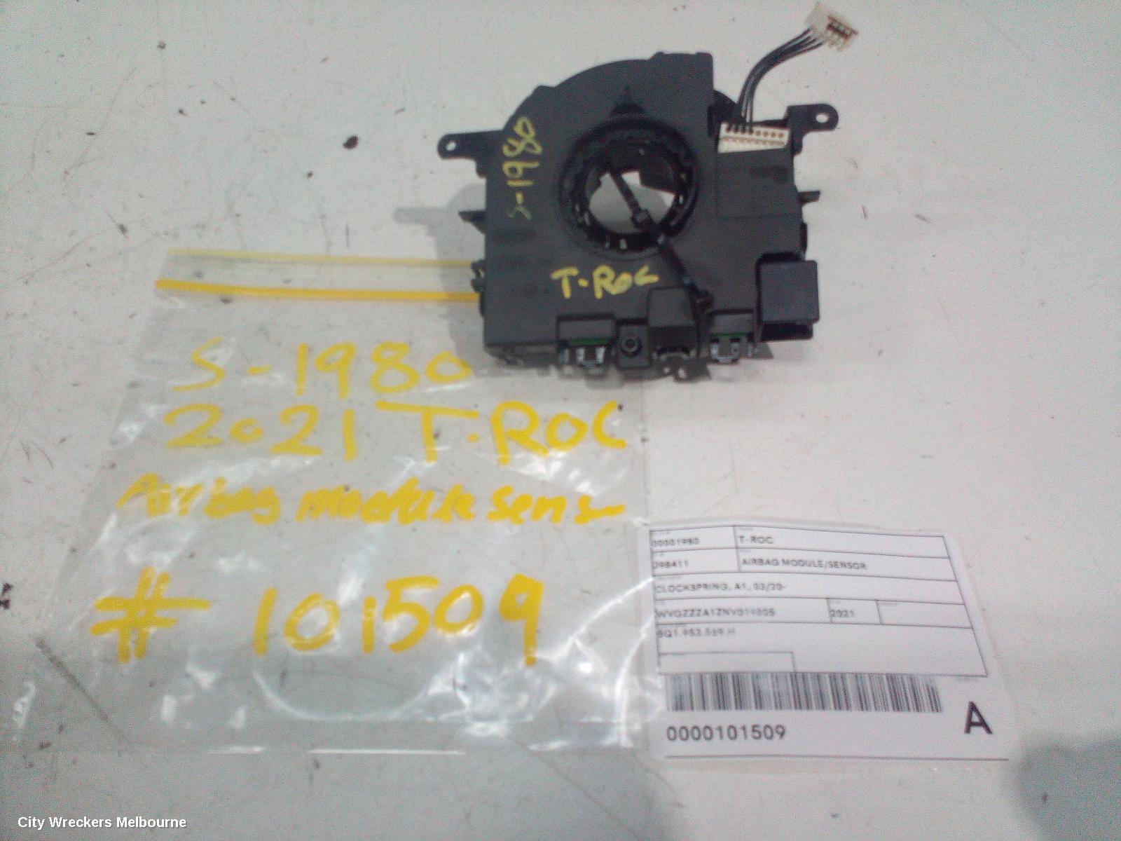 VOLKSWAGEN T-ROC AIRBAG MODULE/SENSOR, CLOCKSPRING, A1, 03/2020 ONWARDS